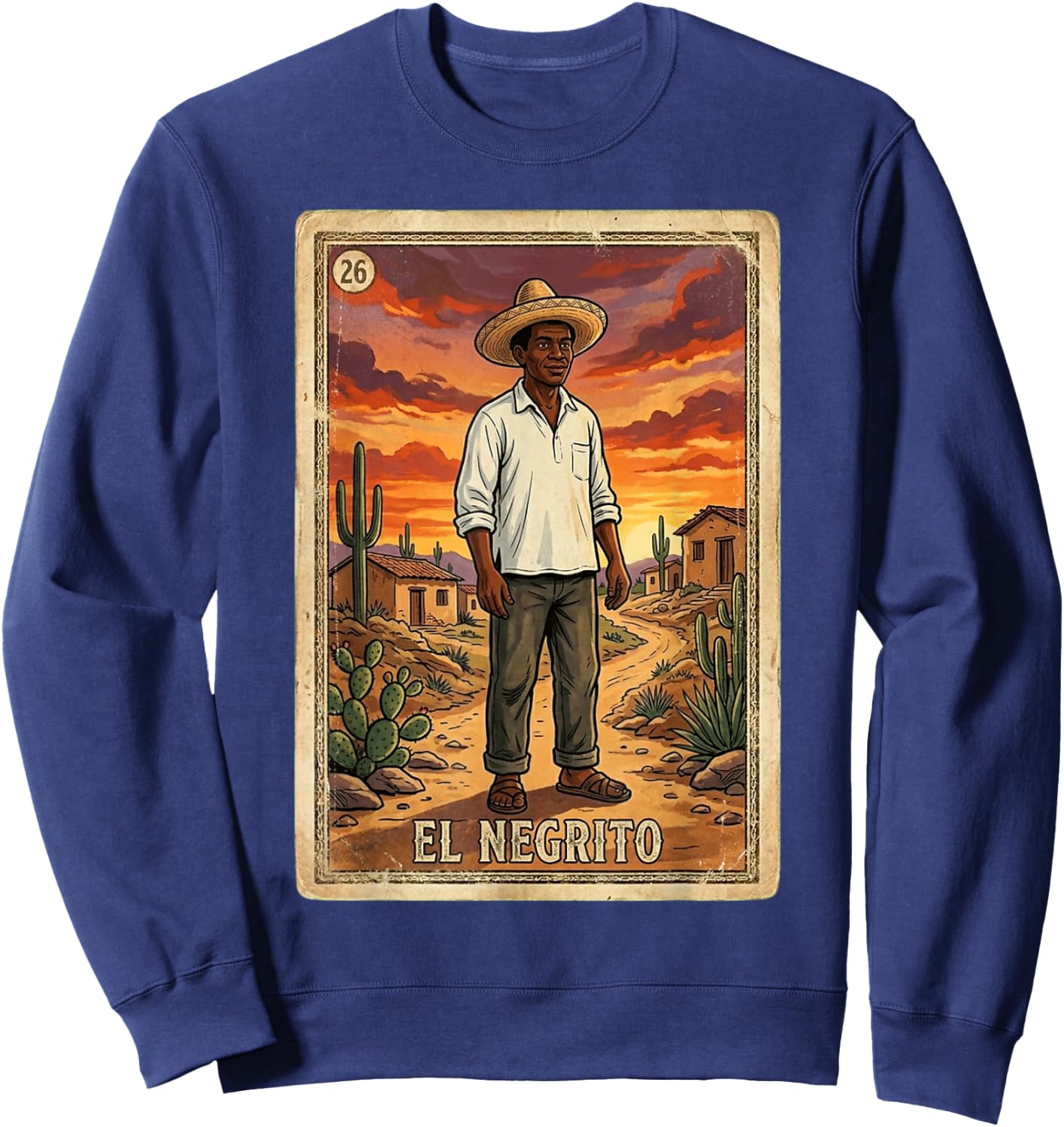 Traditional Mexican Card Game N.26 El negrito Sweatshirt - Sweatshirt | Navy