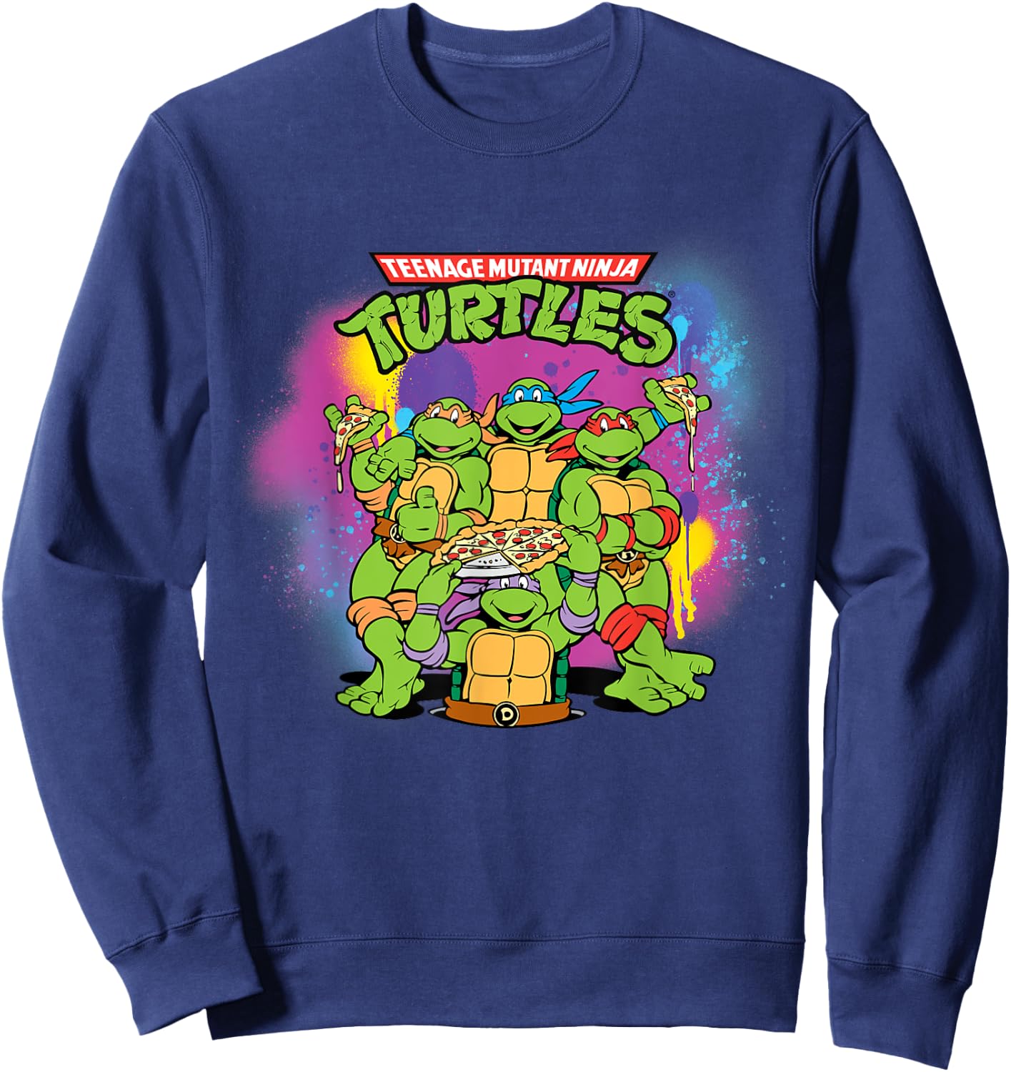 Mademark x Teenage Mutant Ninja Turtles - Original Teenage Mutant Ninja Turtles Colorful Painted Sweatshirt - Sweatshirt | Navy