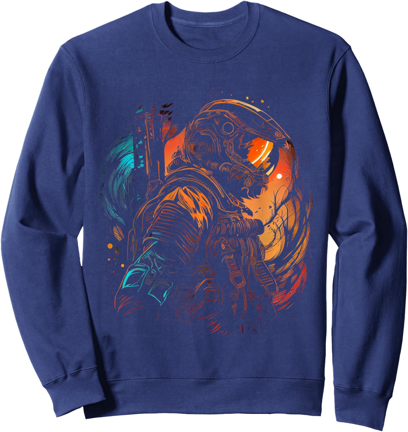 Astronaut Space Solar System Planets Astronaut Sweatshirt - Sweatshirt | Navy