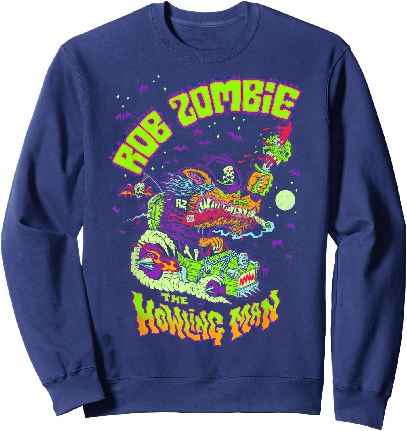 Rob Zombie – Big Howling Sweatshirt - Sweatshirt | Navy
