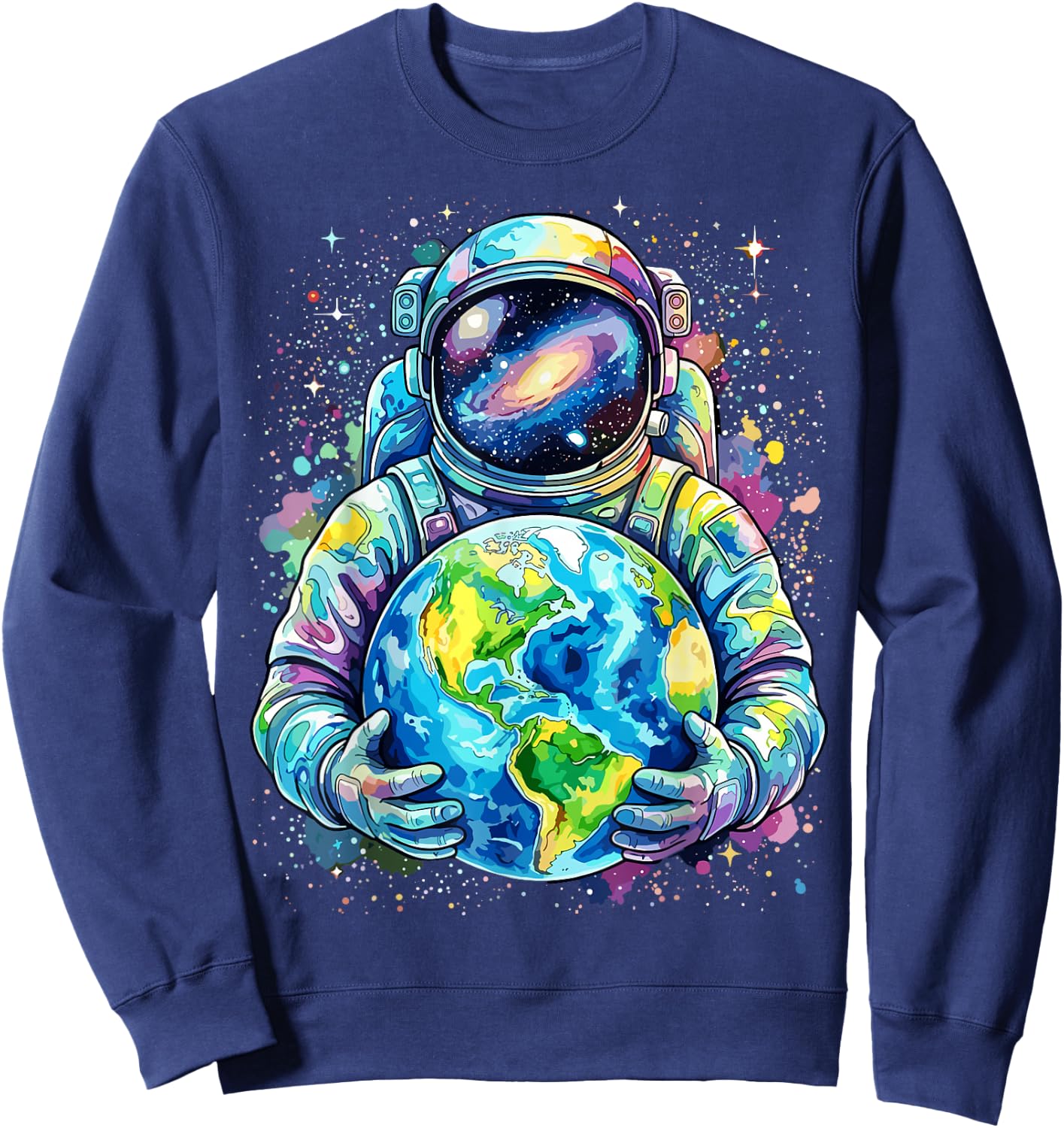 Astronaut Planet Earth Space Sweatshirt - Sweatshirt | Navy
