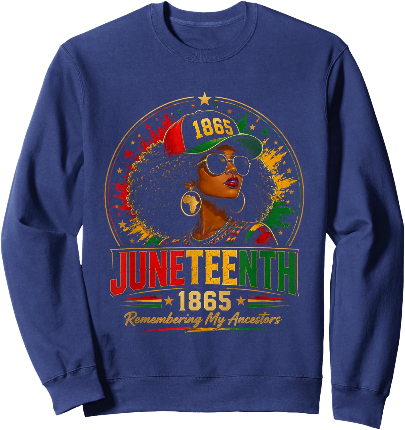 Juneteenth Remembering My Ancestors Black Women Juneteenth Sweatshirt - Sweatshirt | Navy