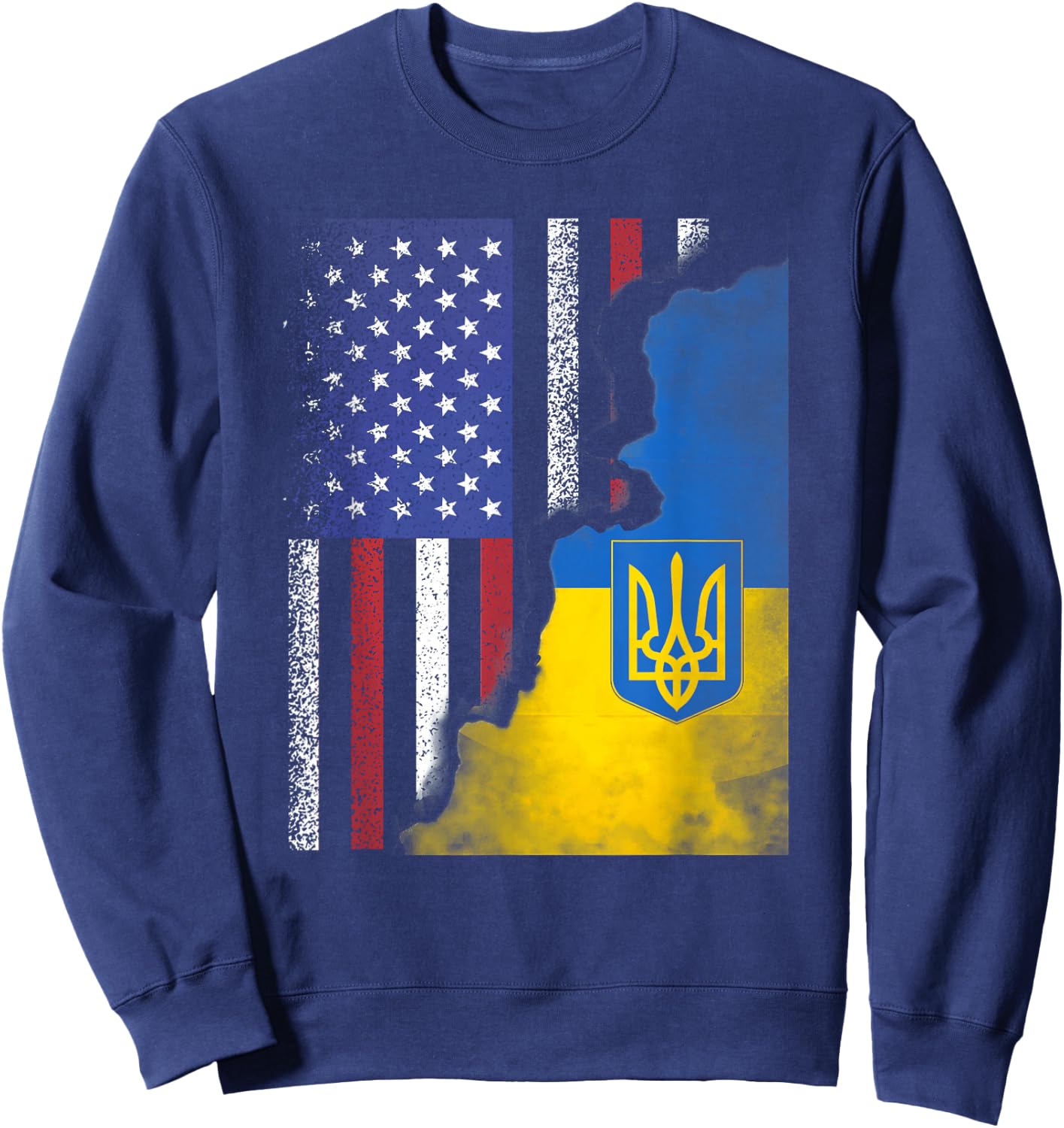 Ukrainian American Flag Ukraine USA America Roots Sweatshirt - Sweatshirt | Navy