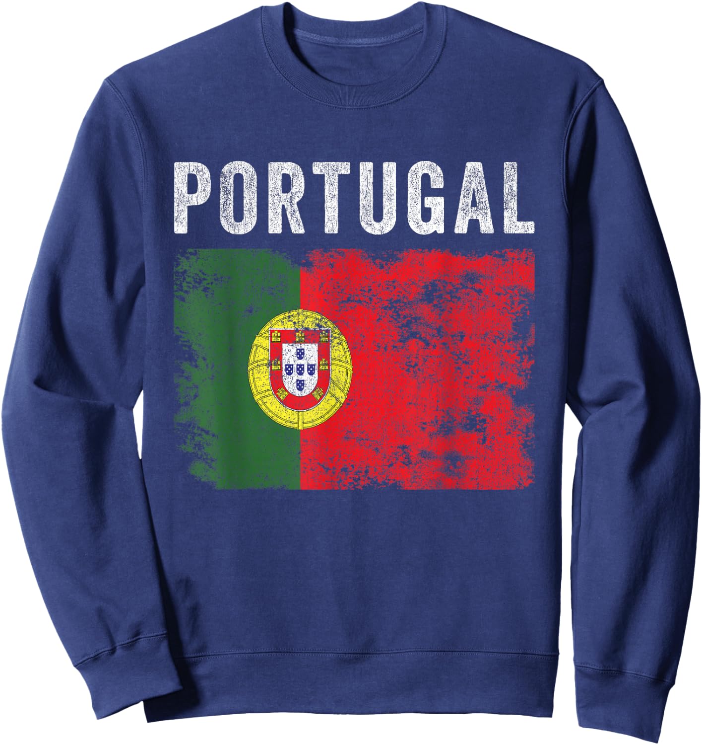 Portugal Flag Distressed - Men Women Kids - Portuguese Flag Sweatshirt - Sweatshirt | Navy