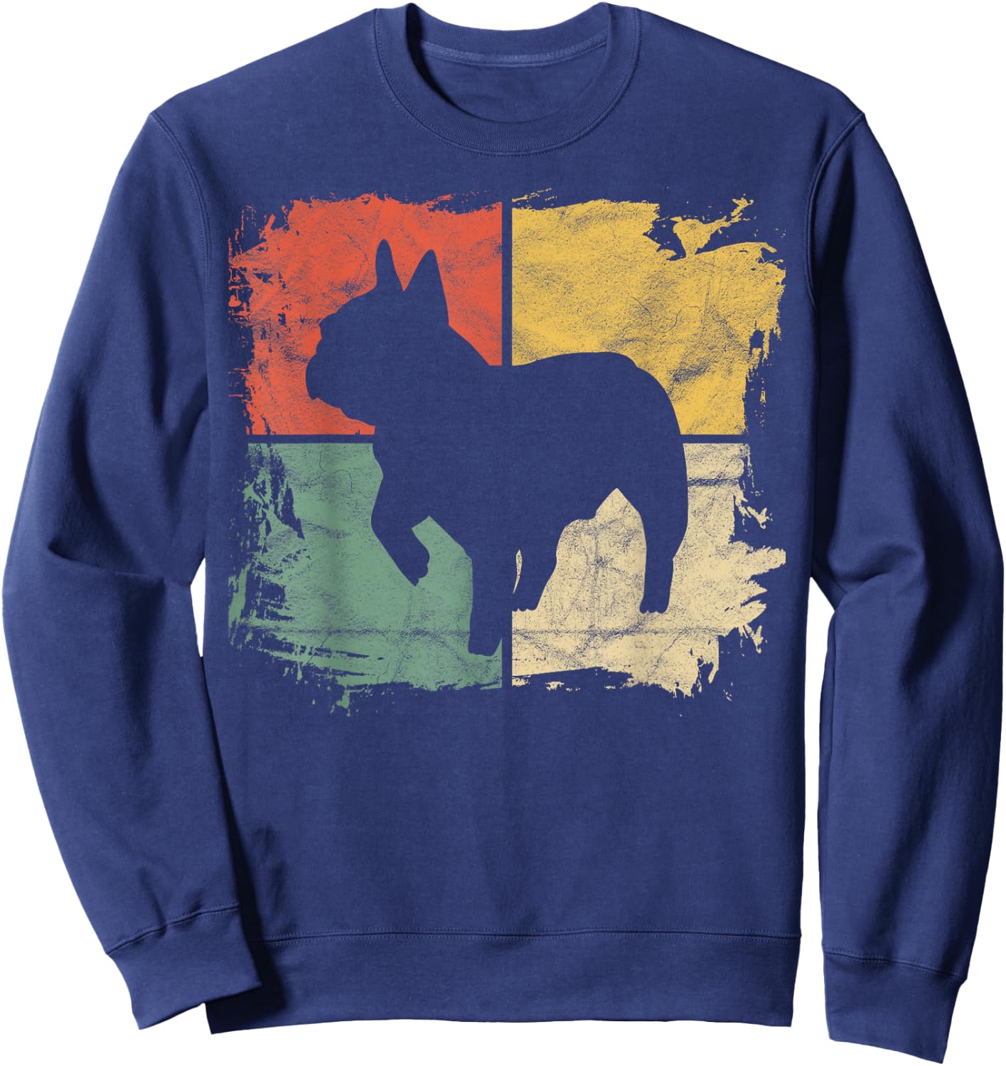 Square Retro Pug Owner Gift Dog Parent Dad Puggle Mom Sweatshirt - Sweatshirt | Navy