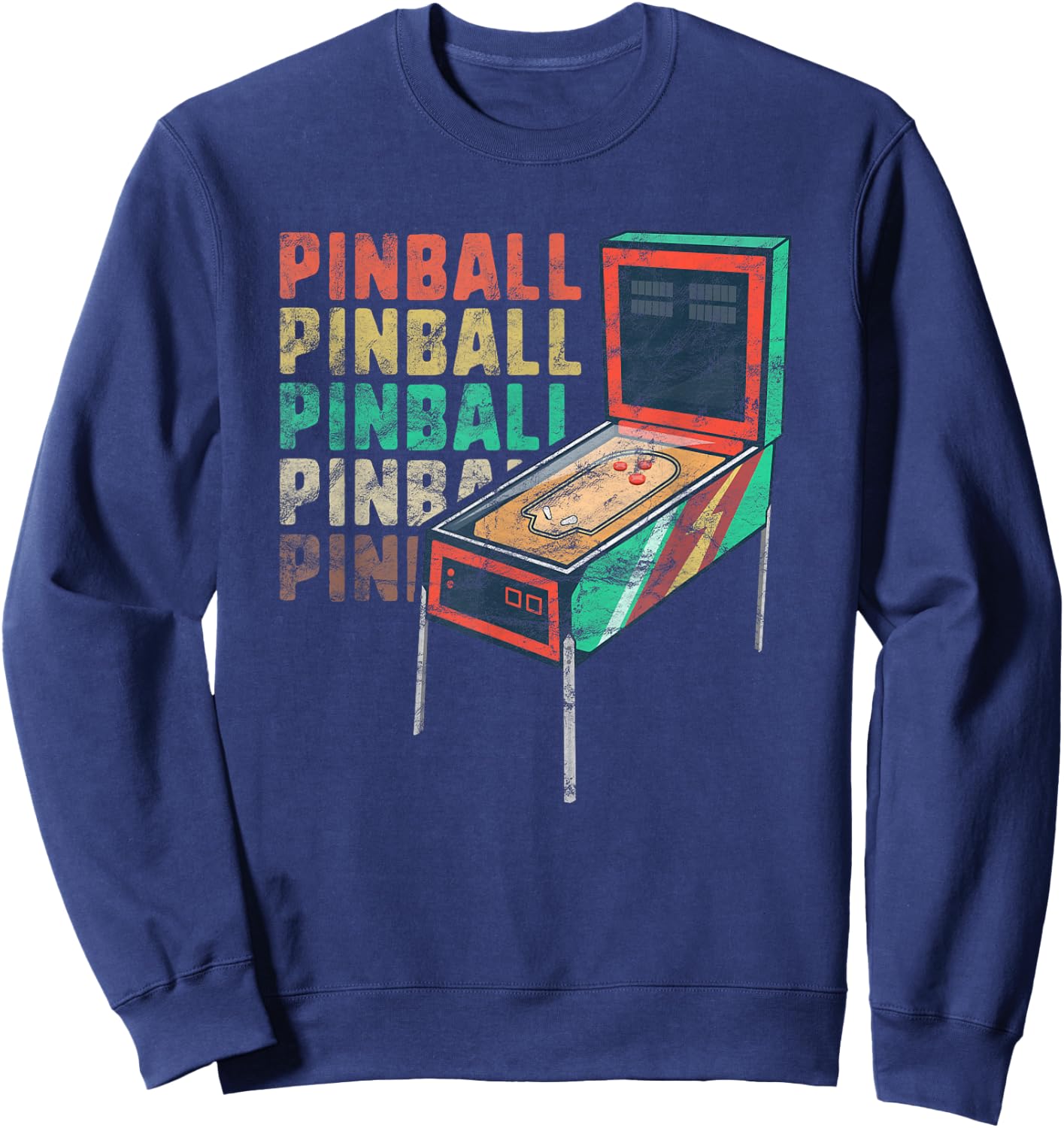 Retro Flipper Machine Women Men Gamer Geek Vintage Sweatshirt - Sweatshirt | Navy