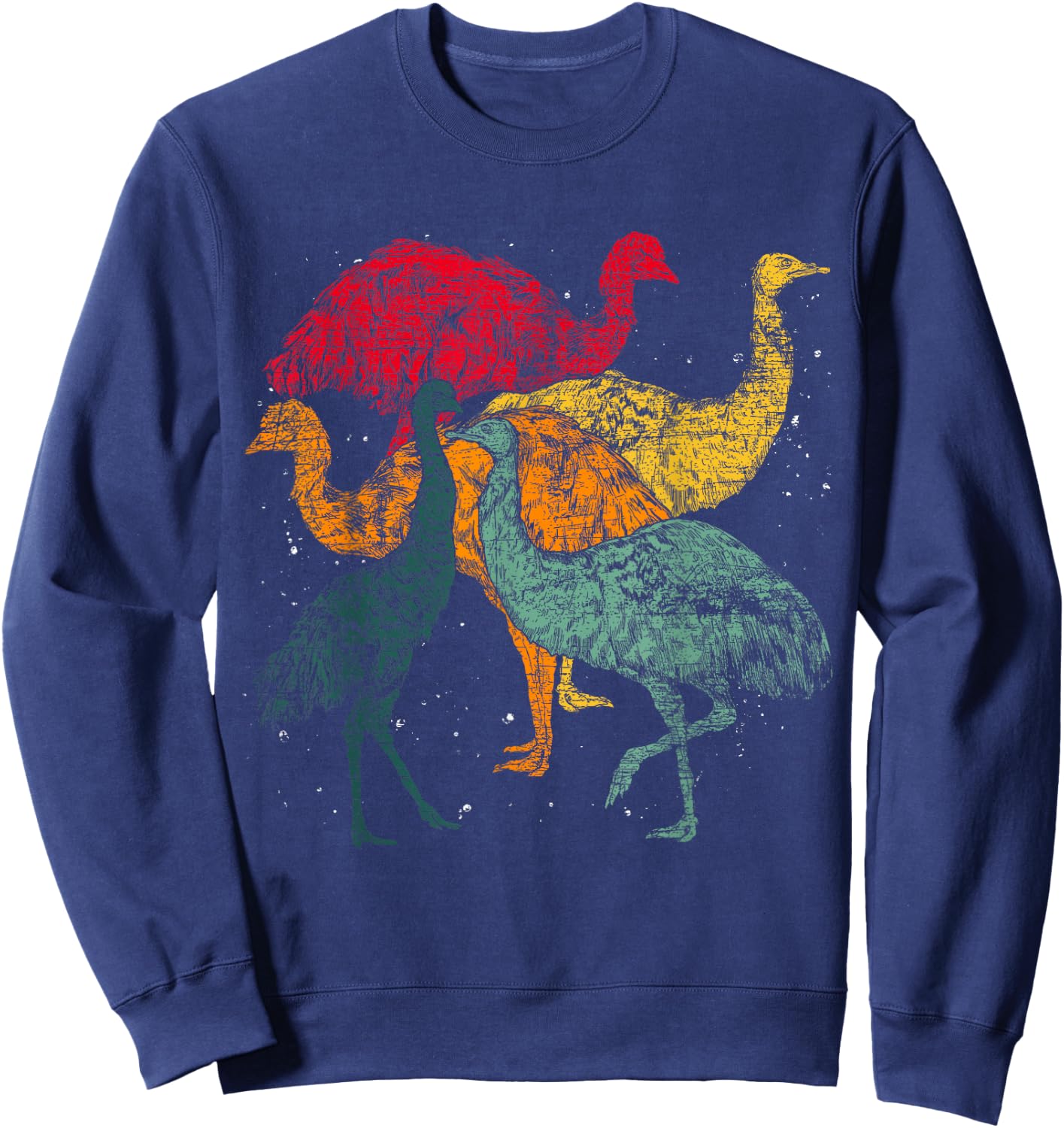 Retro Australian Animal Emu Lover Flightless Bird Emu Sweatshirt - Sweatshirt | Navy