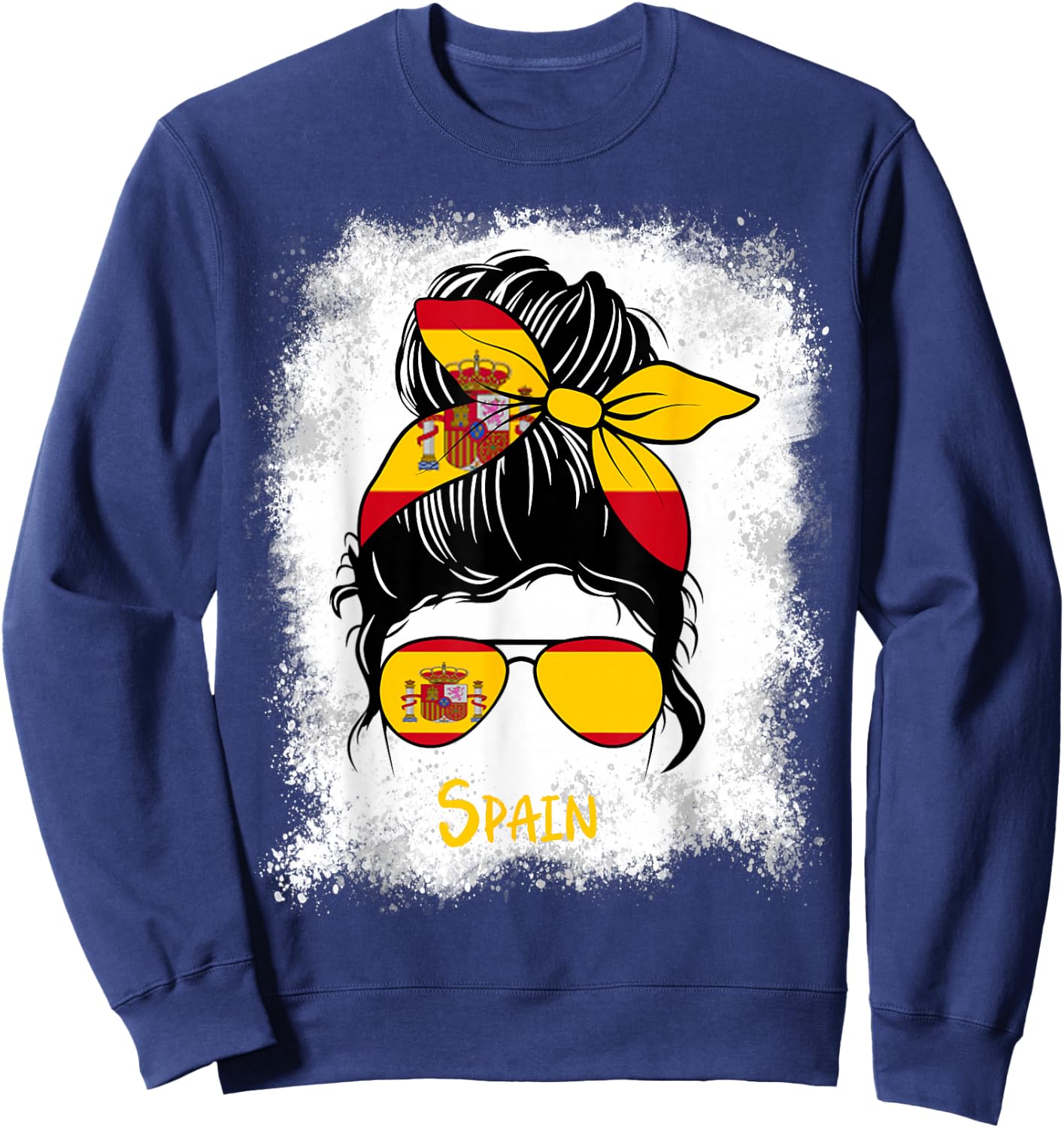 España Bleached Spain Spanish Girl Woman Sweatshirt - Sweatshirt | Navy