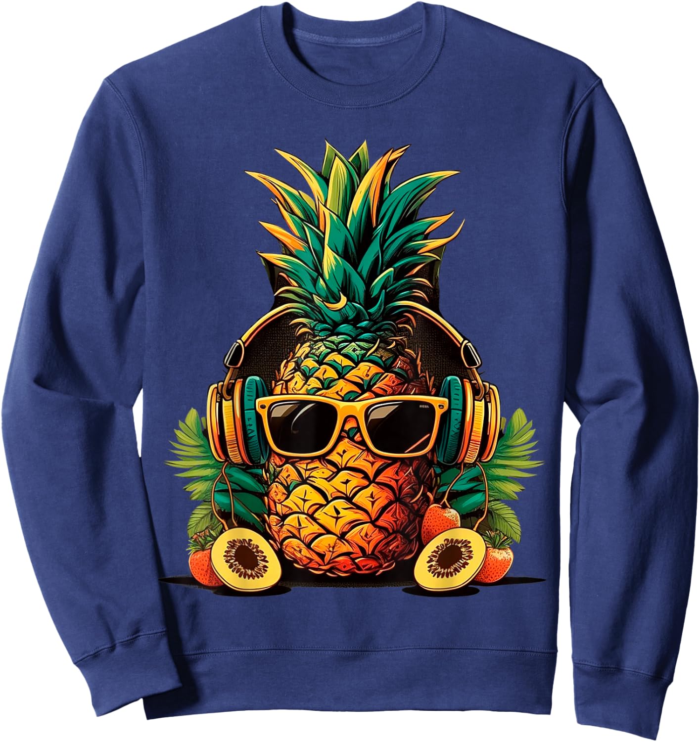 Pineapple With Sunglasses Hawaii Hawaii Men Women Kids Sweatshirt - Sweatshirt | Navy