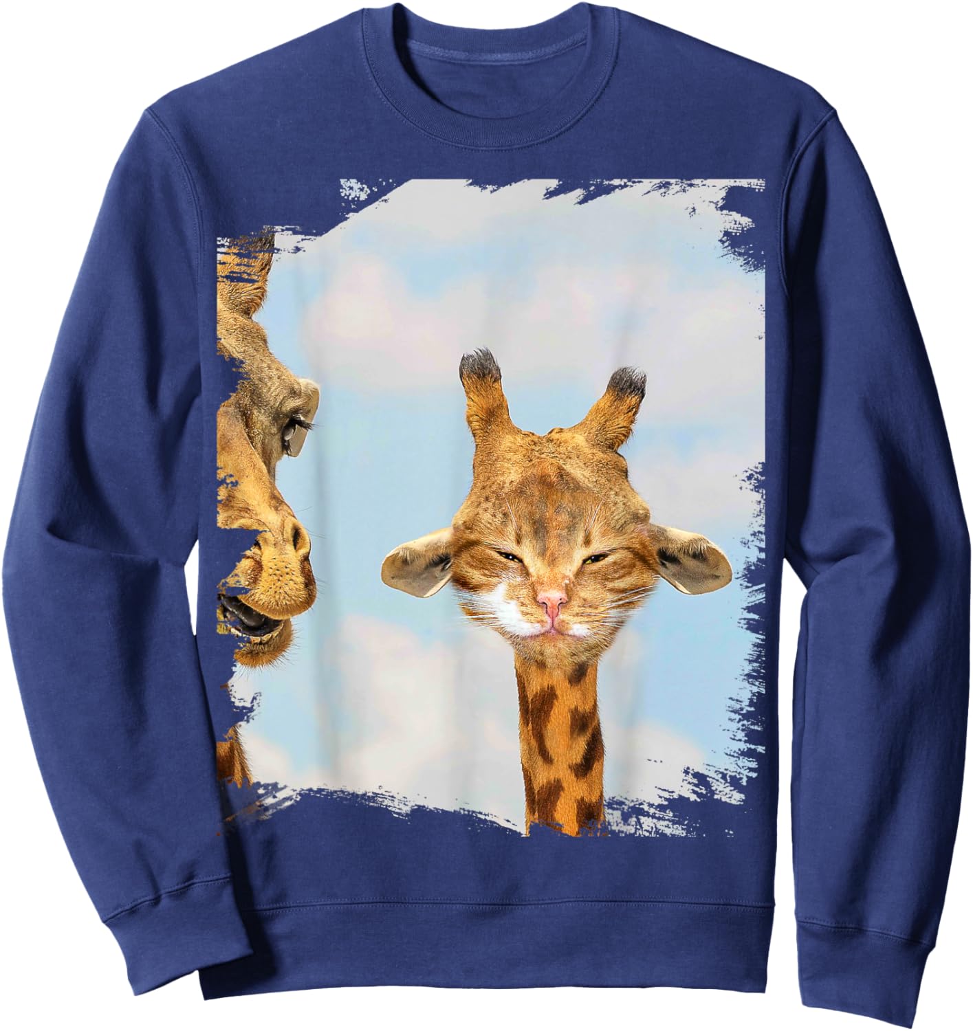 Girat Cat Giraffe Hybrid Men Women Kids Sweatshirt - Sweatshirt | Navy