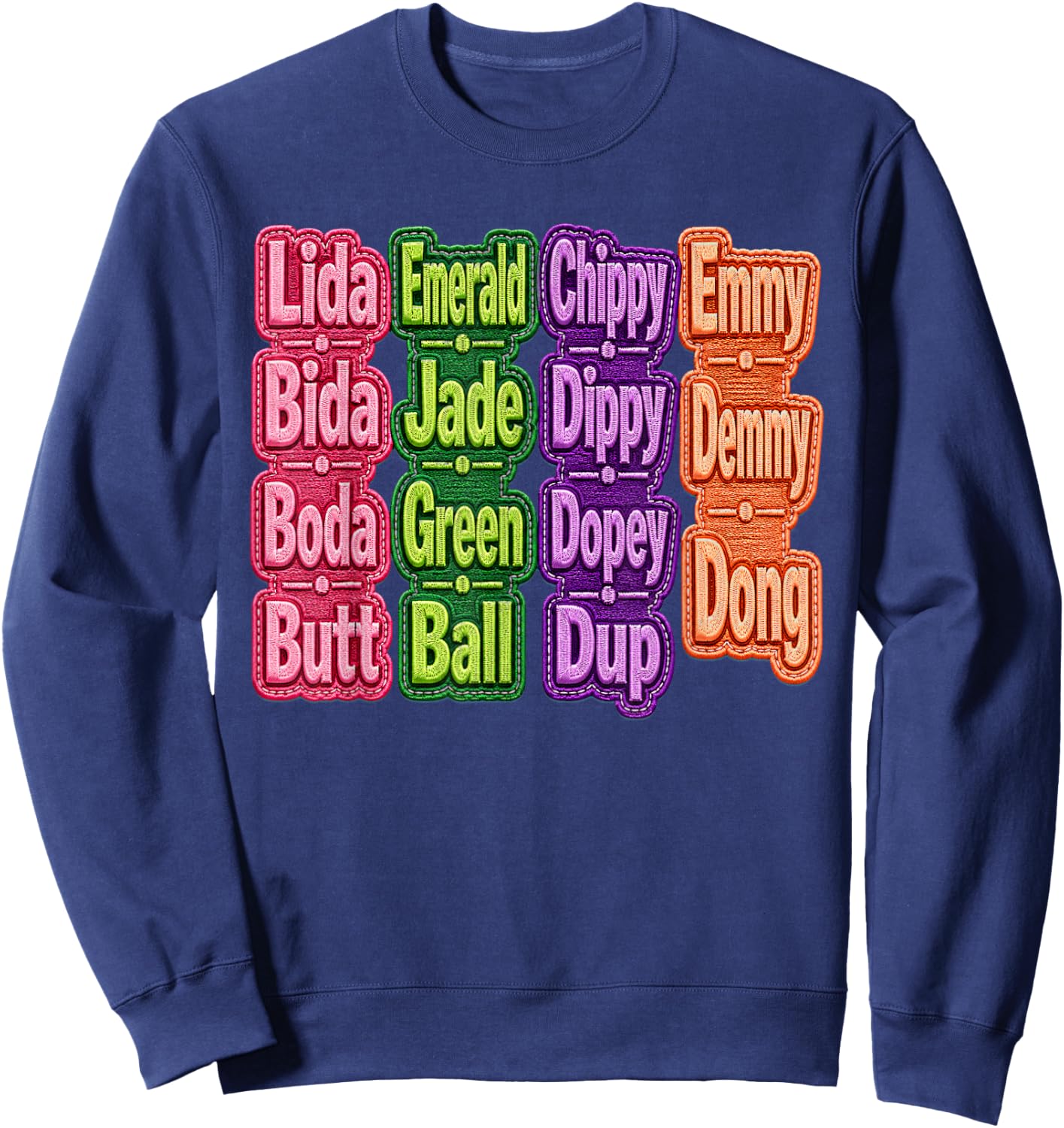 LIDA Bida Boda Butt, Emerald Jade Green Ball Sweatshirt - Sweatshirt | Navy