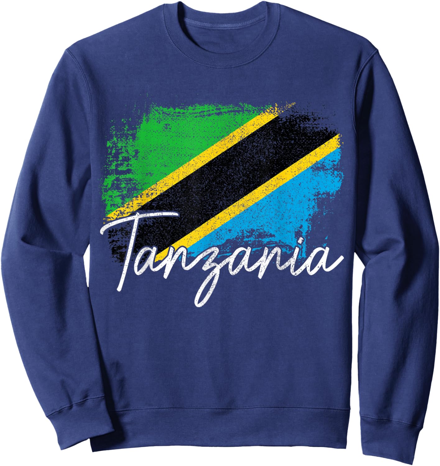Tanzania Vintage Tanzanian Pride Roots Flag Sweatshirt - Sweatshirt | Navy