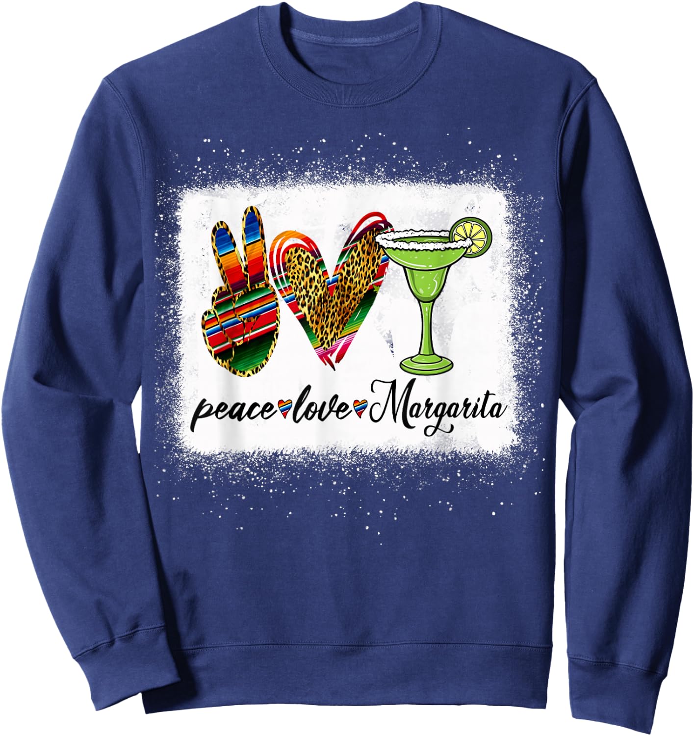 Peace Love Margarita Shirt Feelin' Salty Margarita Drinking Sweatshirt - Sweatshirt | Navy