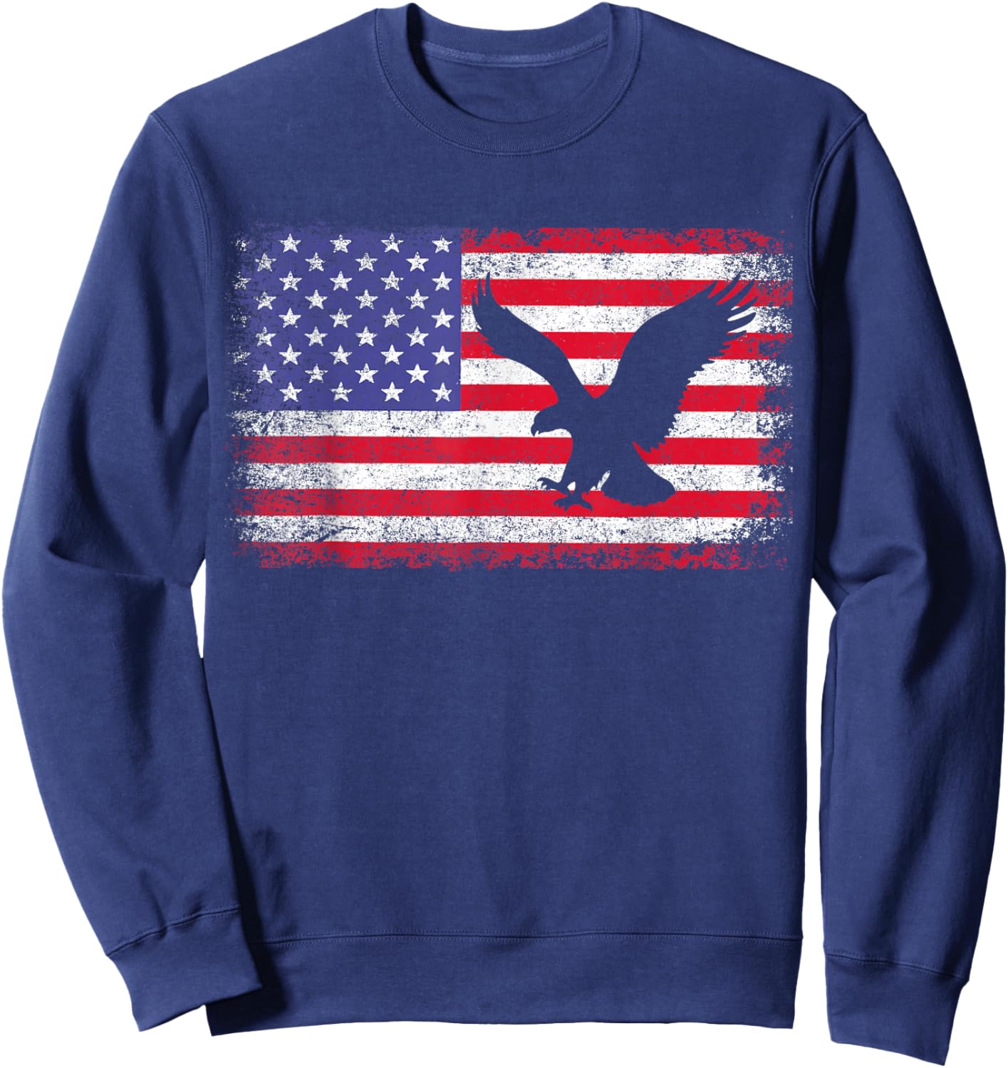 American Flag Eagle USA 4th of July Men Women Kids Sweatshirt - Sweatshirt | Navy