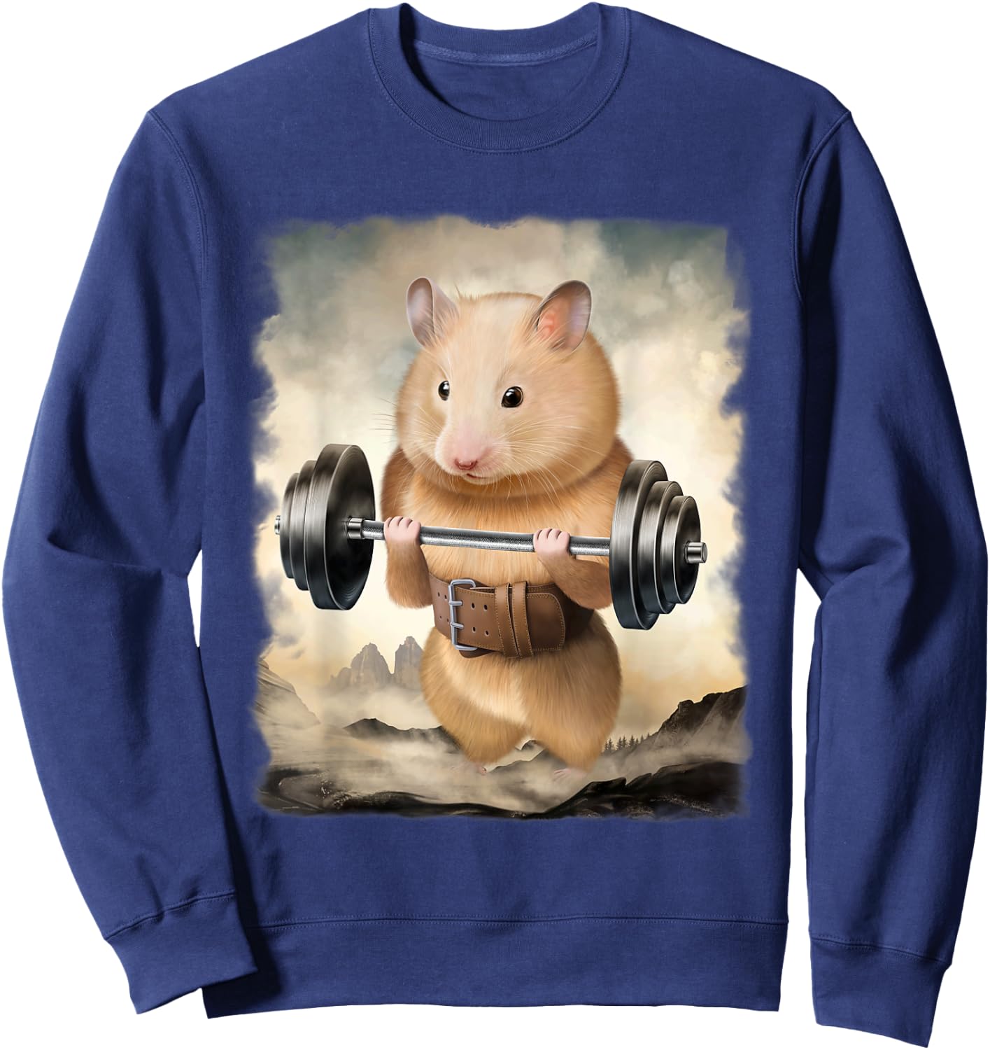 Hamster Muscle Training Weightlifting Sweatshirt - Sweatshirt | Navy