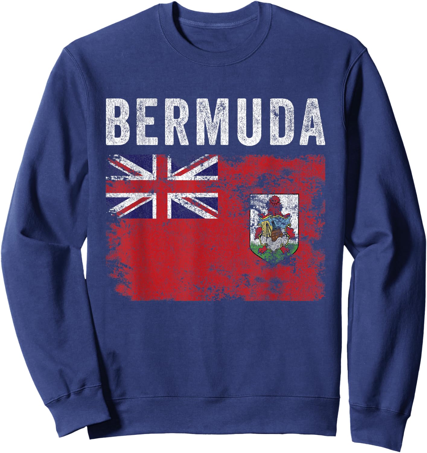 Bermuda Flag Distressed - Men Women Kids - Bermudian Flag Sweatshirt - Sweatshirt | Navy