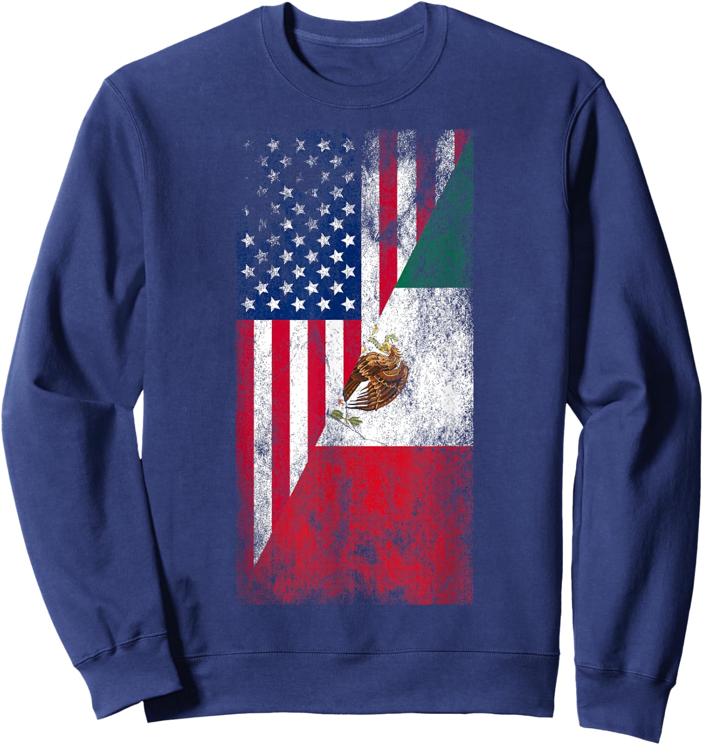 USA & Mexico Flags - United States of America, Mexican Sweatshirt - Sweatshirt | Navy