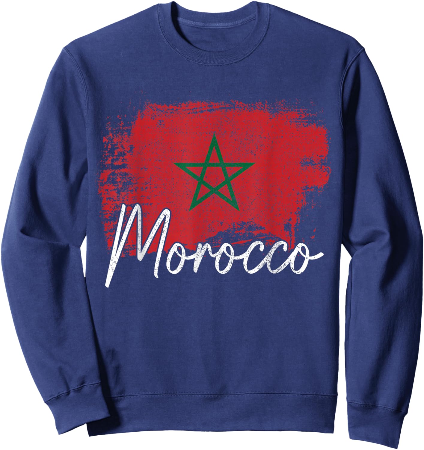 Morocco Vintage Flag Moroccan African Sweatshirt - Sweatshirt | Navy