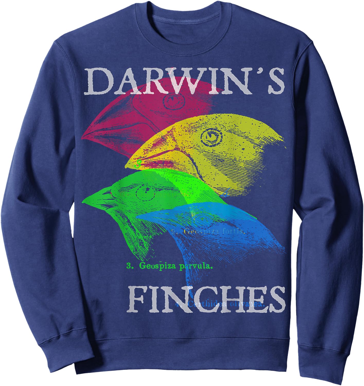 Nerdy Darwin's Finches Evolution Science Biology Teacher Sweatshirt - Sweatshirt | Navy