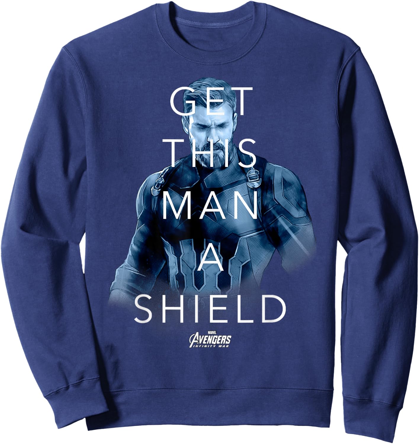 Marvel Infinity War Get Captain A Shield Graphic Sweatshirt - Sweatshirt | Navy