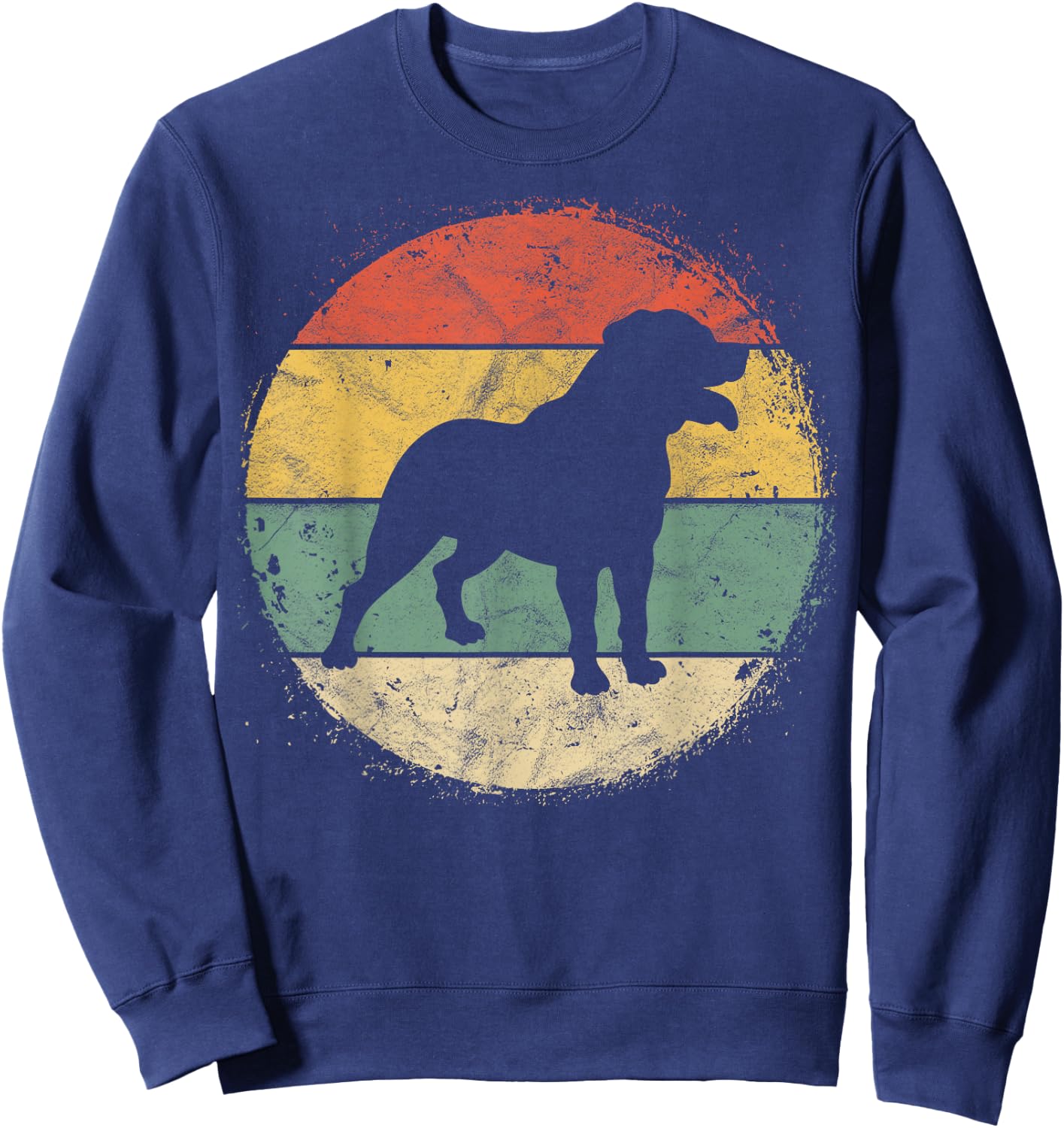 Circular Retro Rottweiler Owner Gift Rottie Dad Rott Mom Sweatshirt - Sweatshirt | Navy