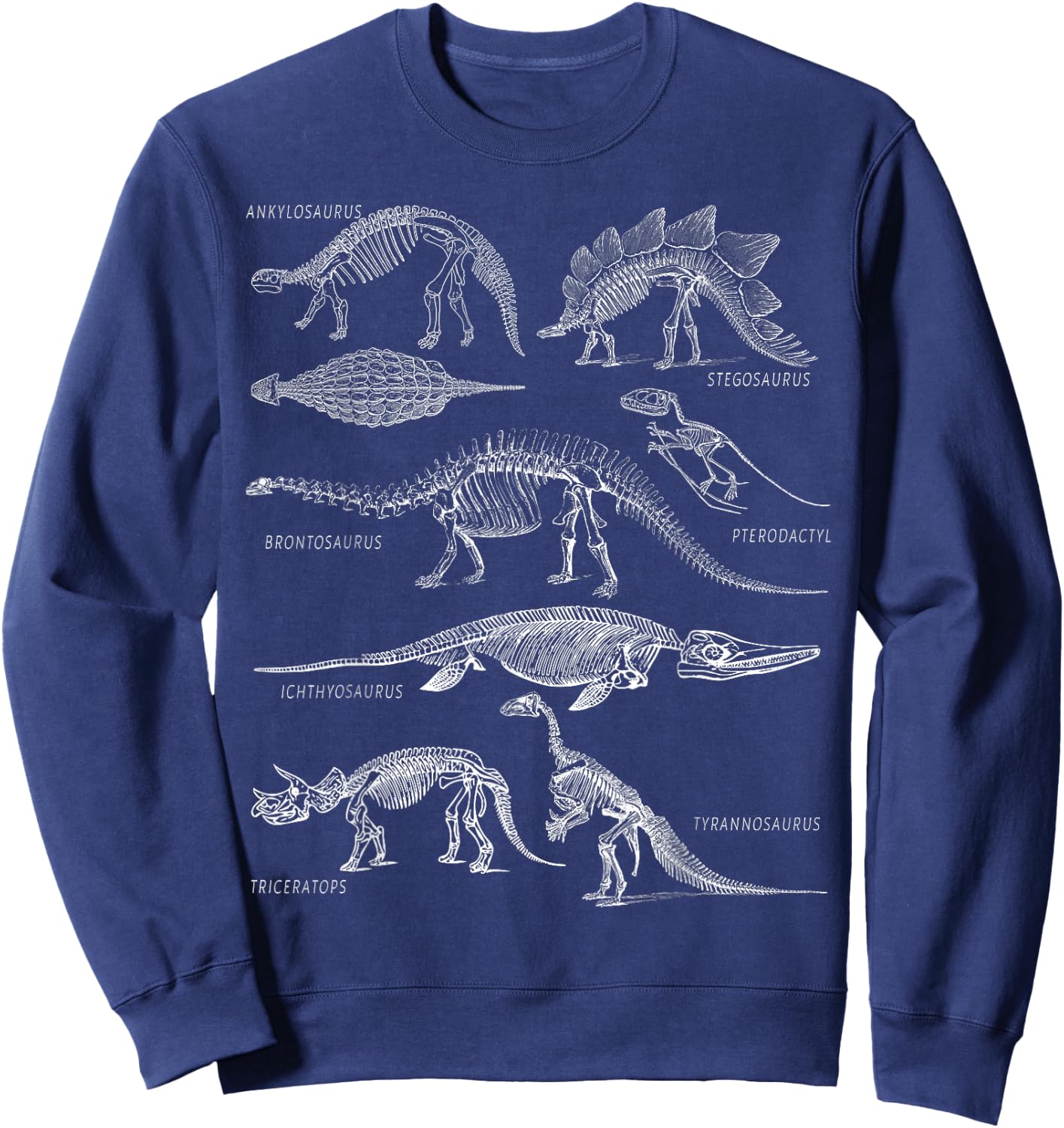 Dinosaur Skeleton Clothing Dinosaurs Paleontology Alt Art Sweatshirt - Sweatshirt | Navy