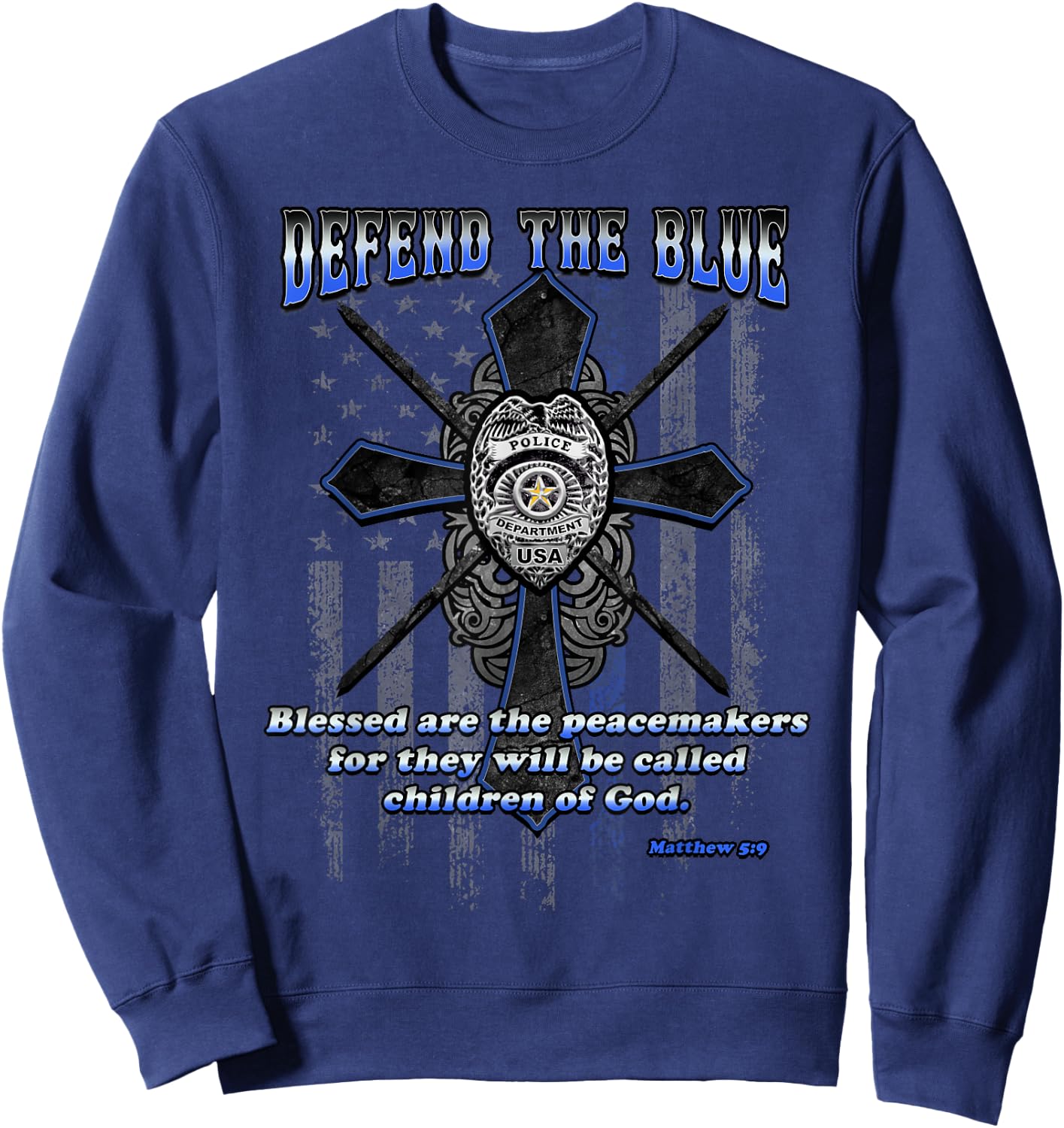 Back The Police | Blue Line | Defend The Blue Sweatshirt - Sweatshirt | Navy