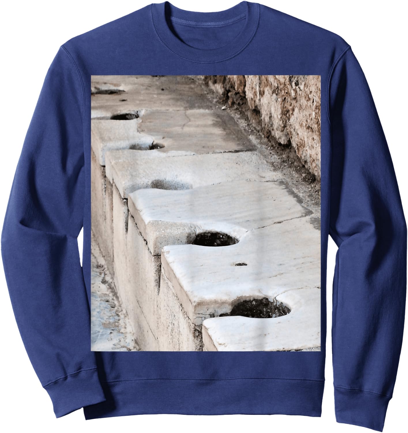 Latriana, Ancient Roman Lavatory In Ephesus Turkiye Sweatshirt - Sweatshirt | Navy