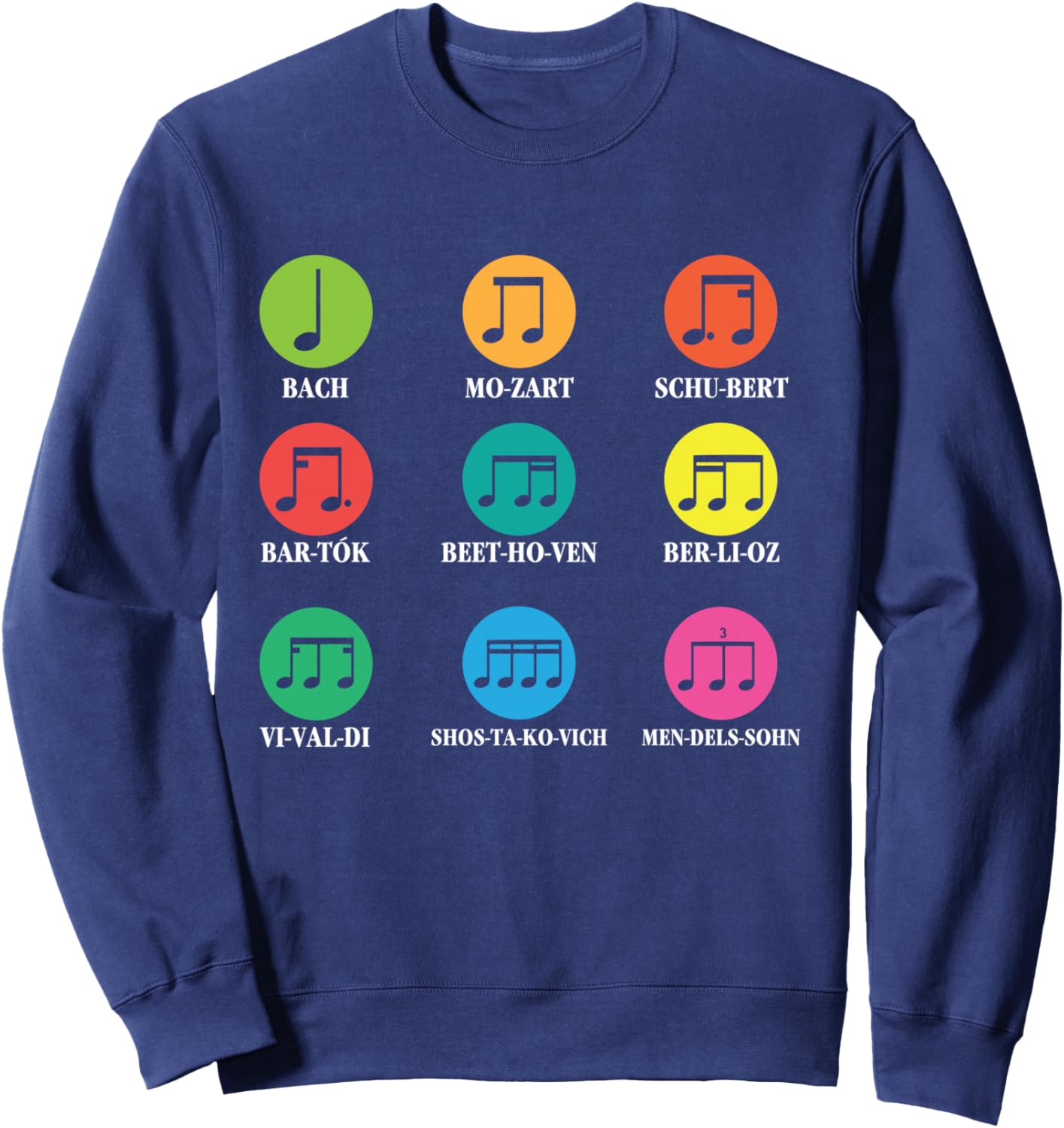 Classical Composers Classical Music Sheet Music Sweatshirt - Sweatshirt | Navy