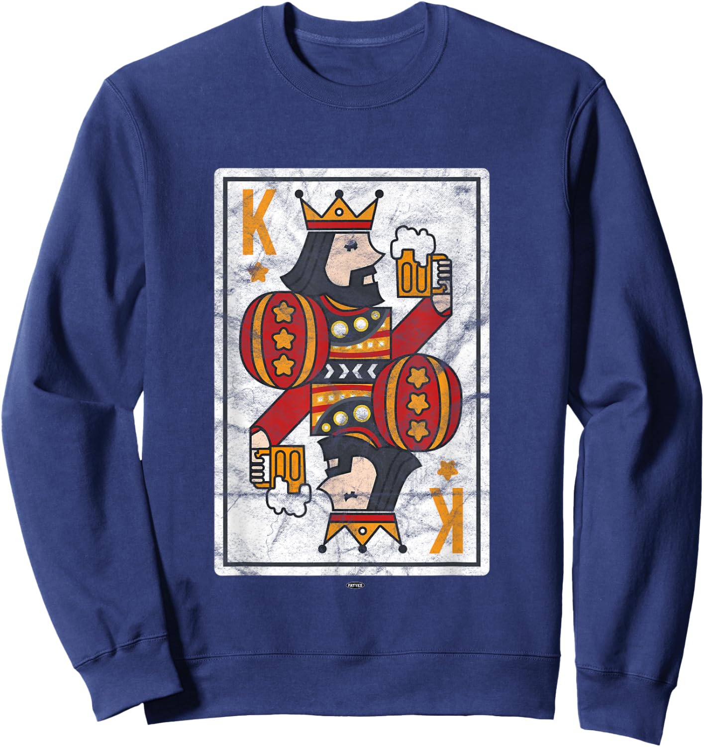 Cool Poker I King of Hearts I Royal Flush Beer Shirt Sweatshirt - Sweatshirt | Navy
