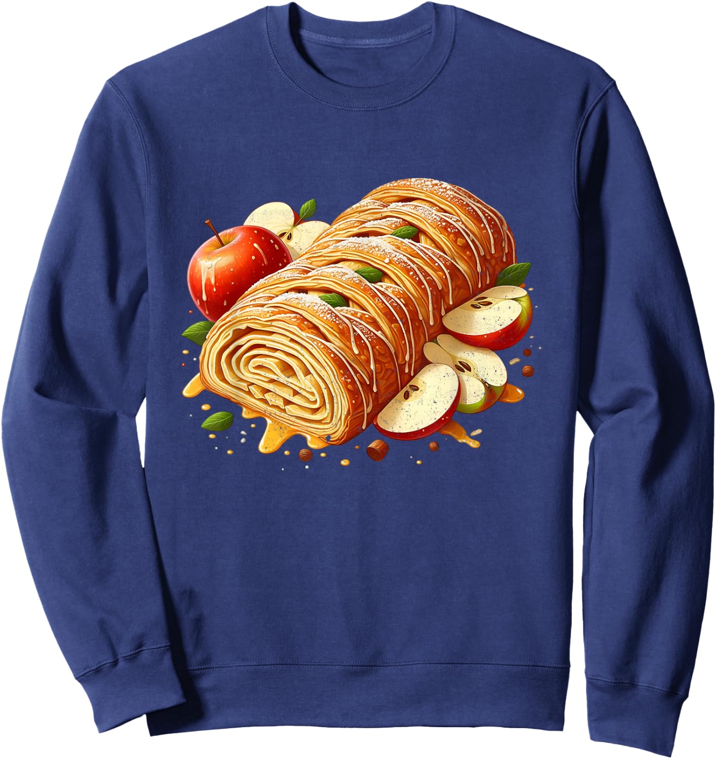 Apple Strudel Cake Design Sweatshirt - Sweatshirt | Navy