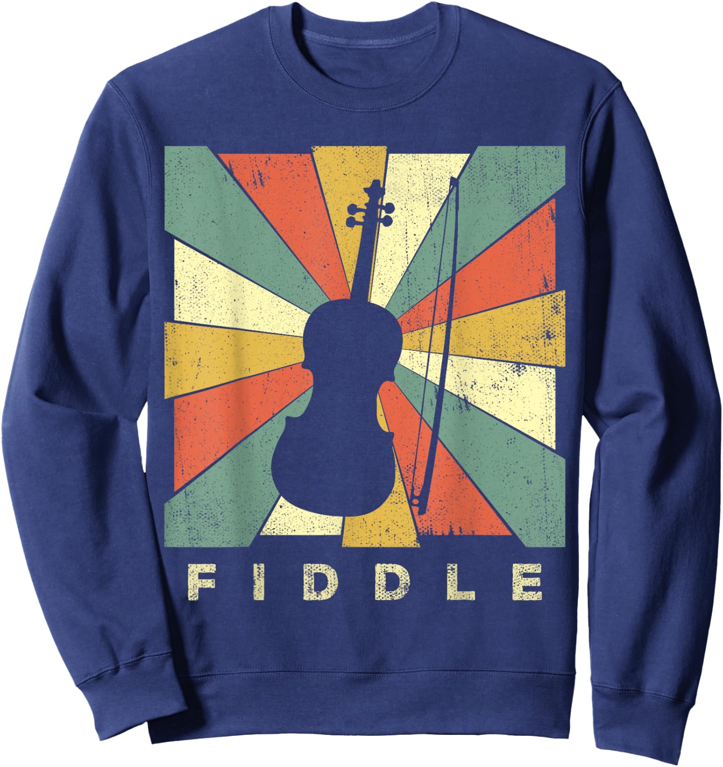 Vintage Fiddle Player Music Retro Gift Sweatshirt - Sweatshirt | Navy
