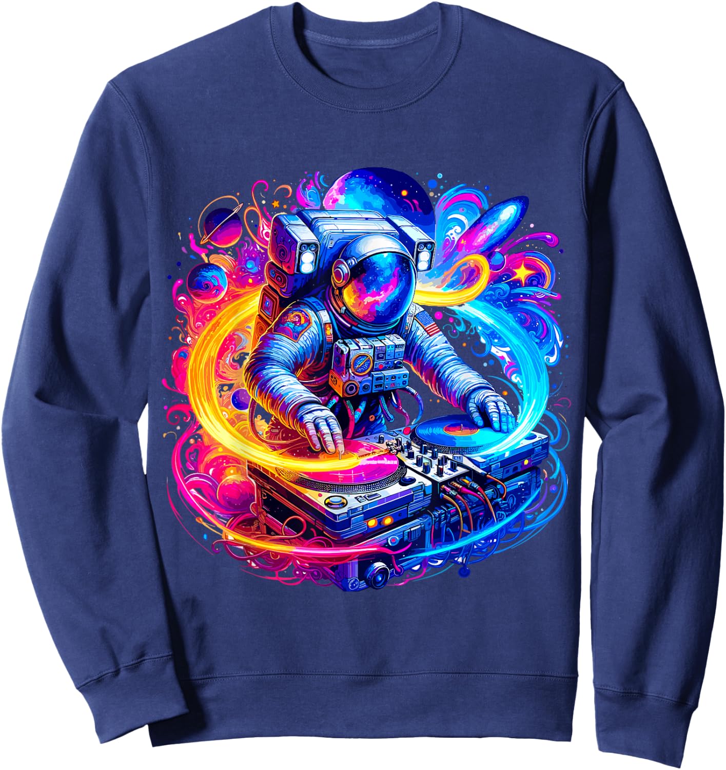 Astronaut DJ in Space Music EDM Sweatshirt - Sweatshirt | Navy