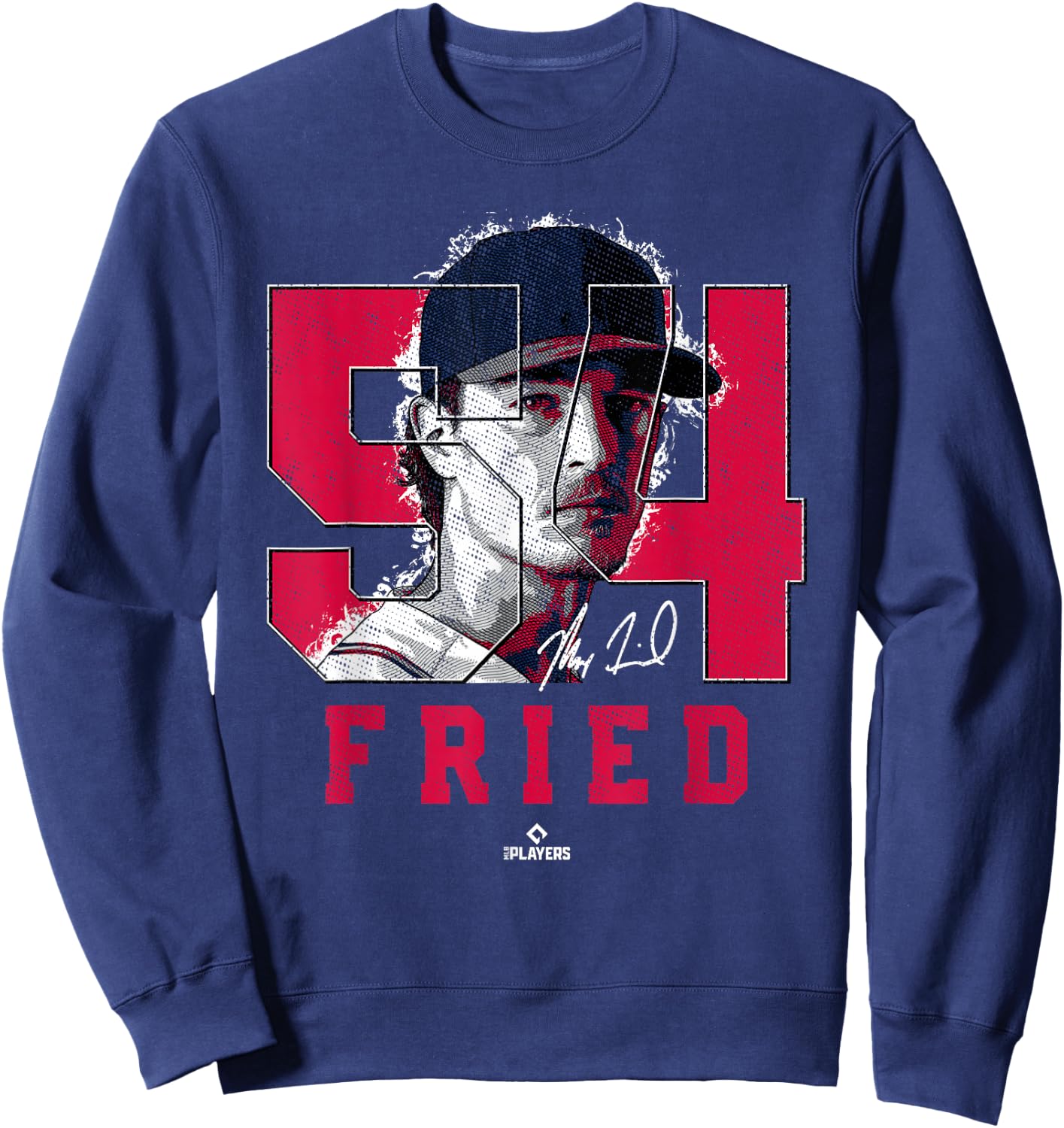 Max Fried Silhouette Maximus Atlanta MLBPA Sweatshirt - Sweatshirt | Navy