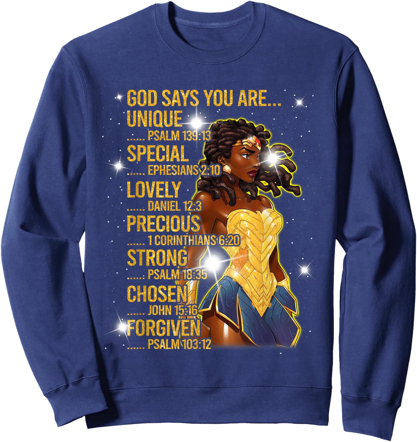 Wonder Black Woman, Black Strong Woman Sweatshirt - Sweatshirt | Navy