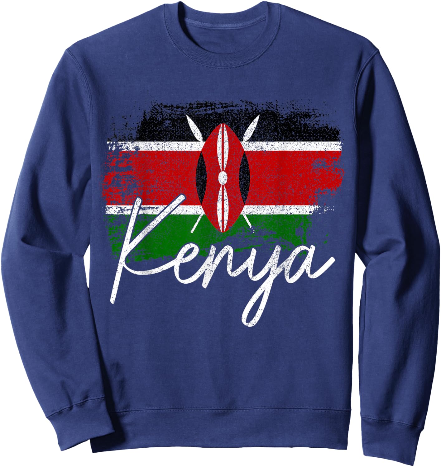 Kenya Vintage Flag Kenya Pride Roots Africa Sweatshirt - Sweatshirt | Navy