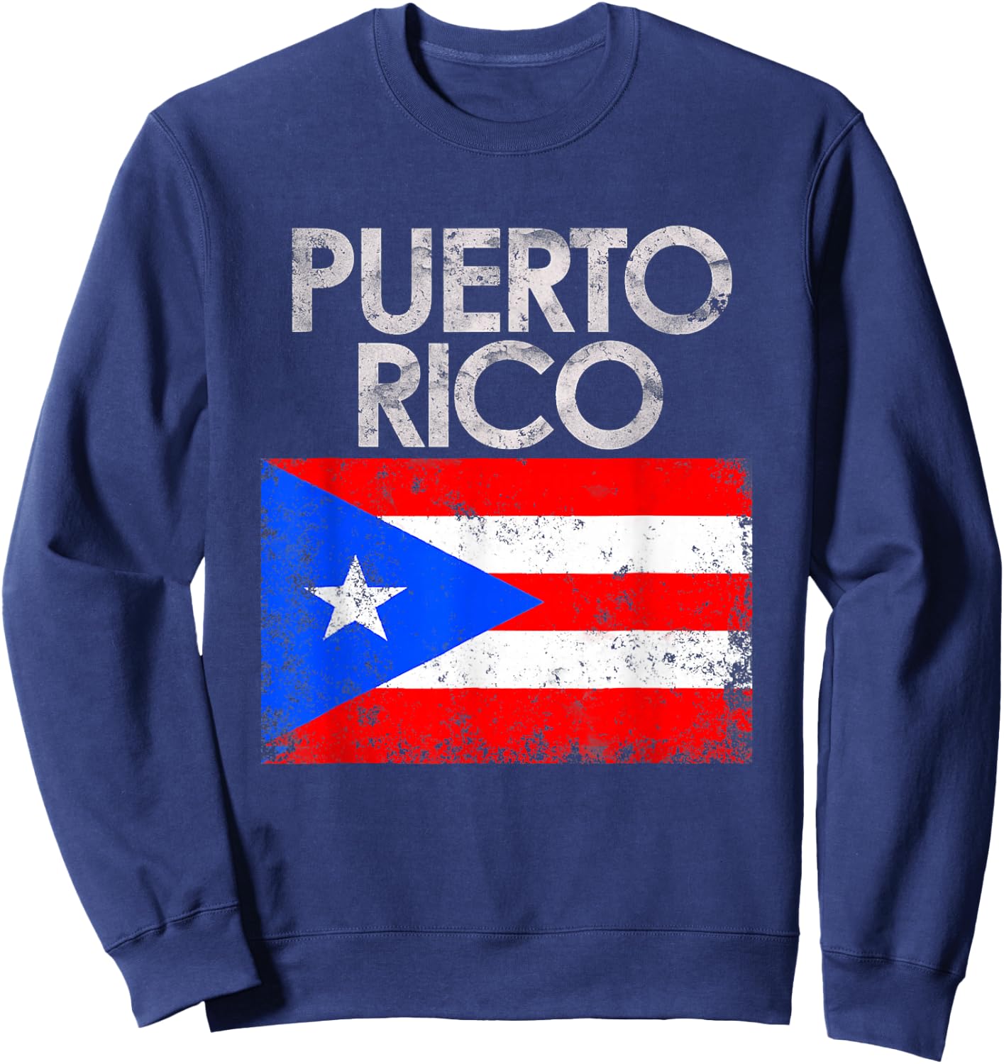Vintage Puerto Rico Puerto Rican Flag Pride Small Sweatshirt - Sweatshirt | Navy