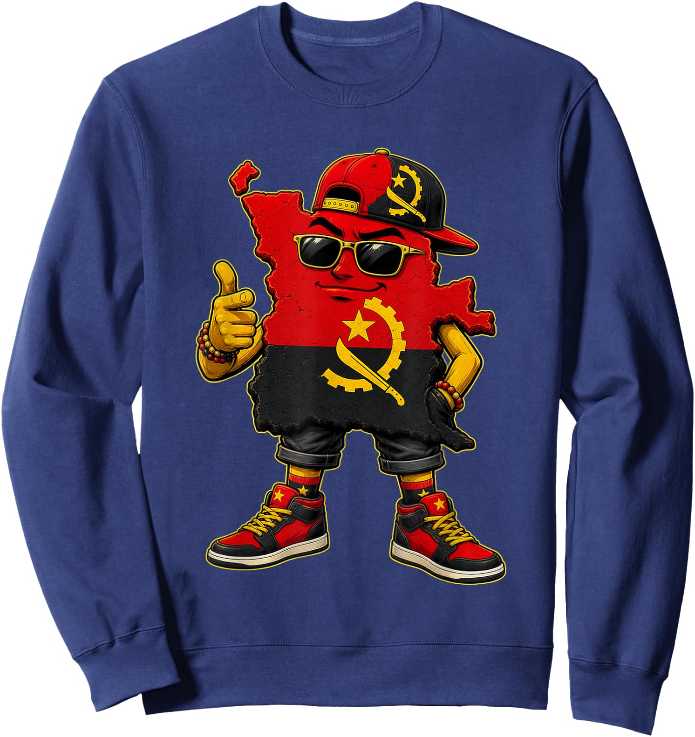 Country National Pride Angola Flag Sweatshirt - Sweatshirt | Navy