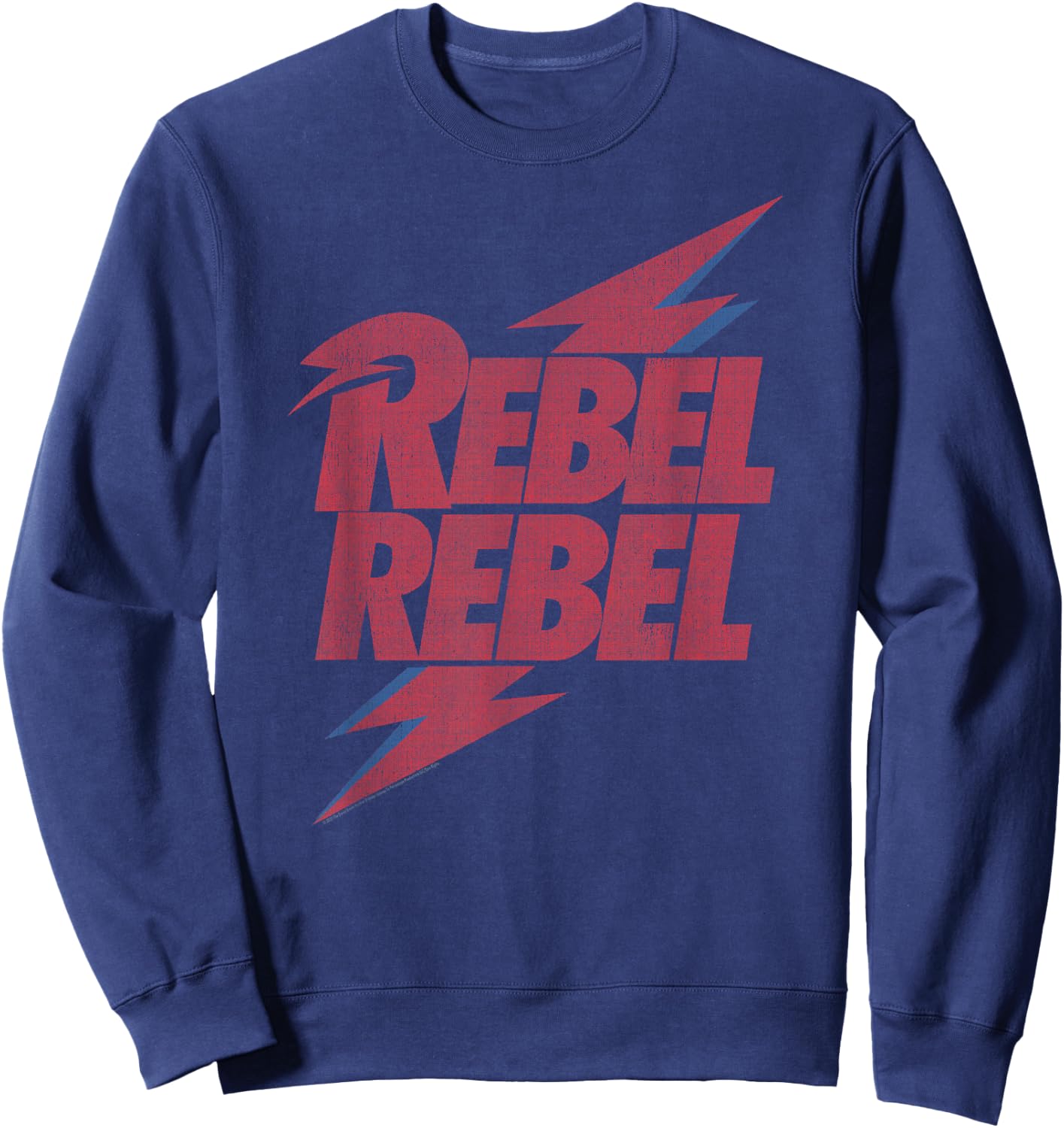 David Bowie - Rebel Rebel Lightning Lyric Sweatshirt - Sweatshirt | Navy