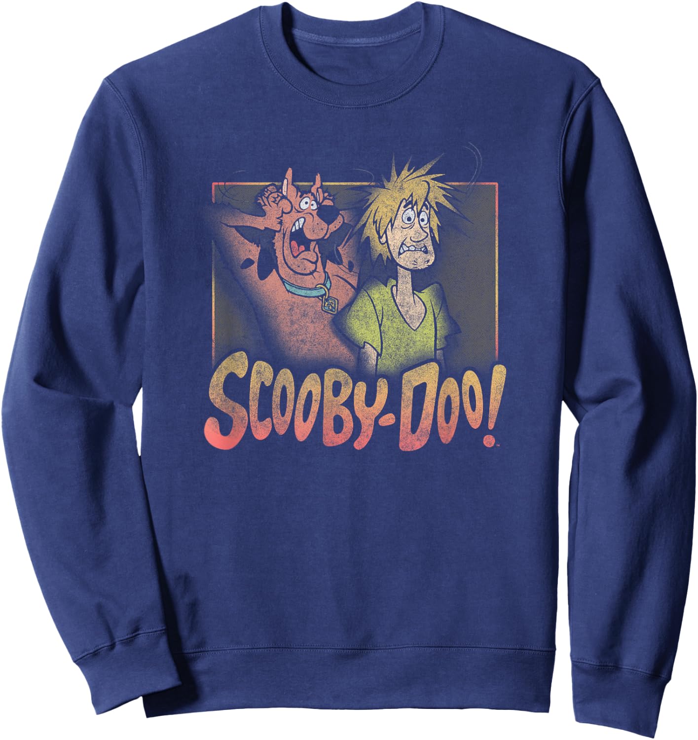 Scooby-Doo Shaggy & Scooby Vintage Fright Poster Sweatshirt - Sweatshirt | Navy