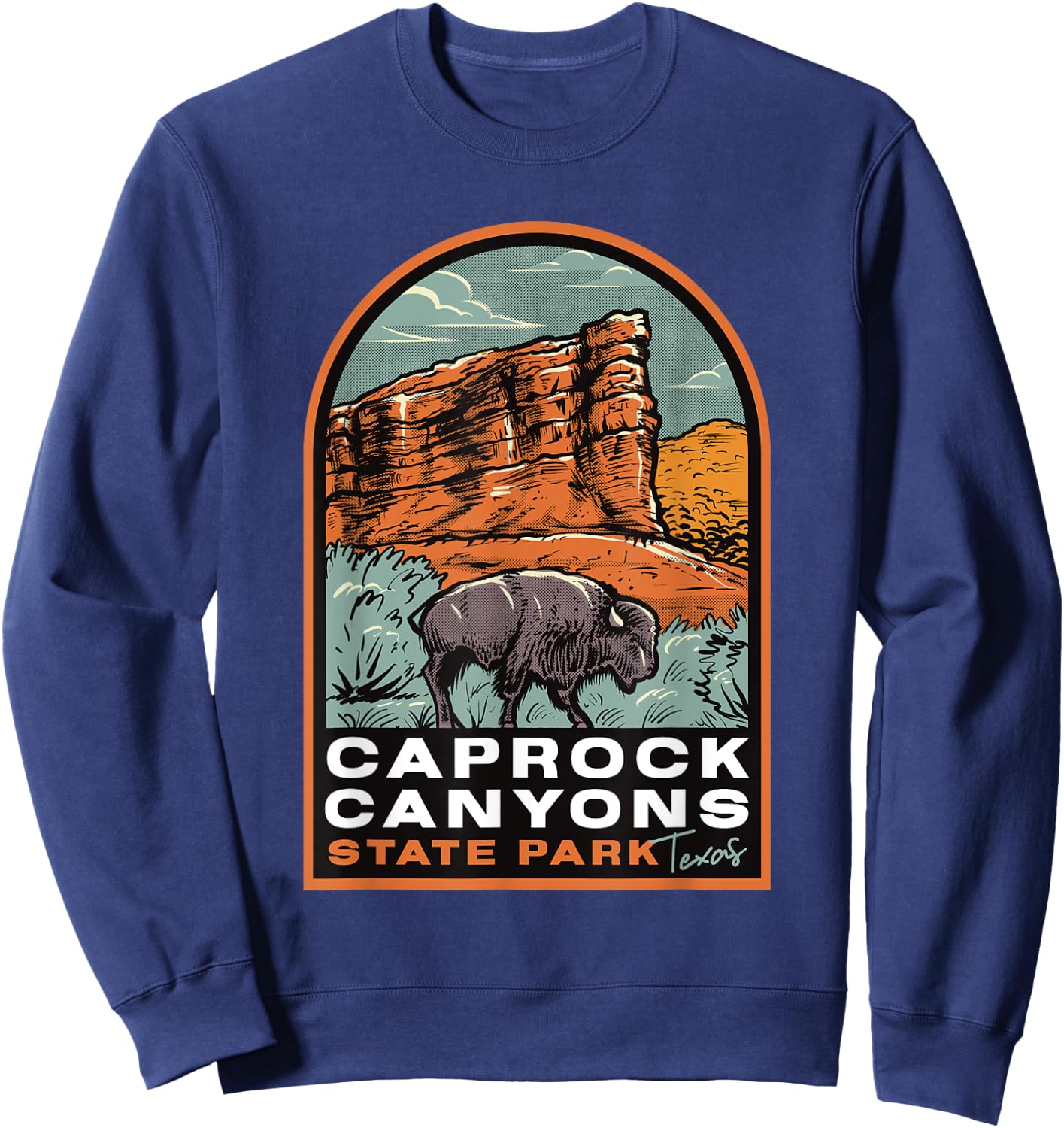 Caprock Canyons State Park Texas Vintage Sweatshirt - Sweatshirt | Navy