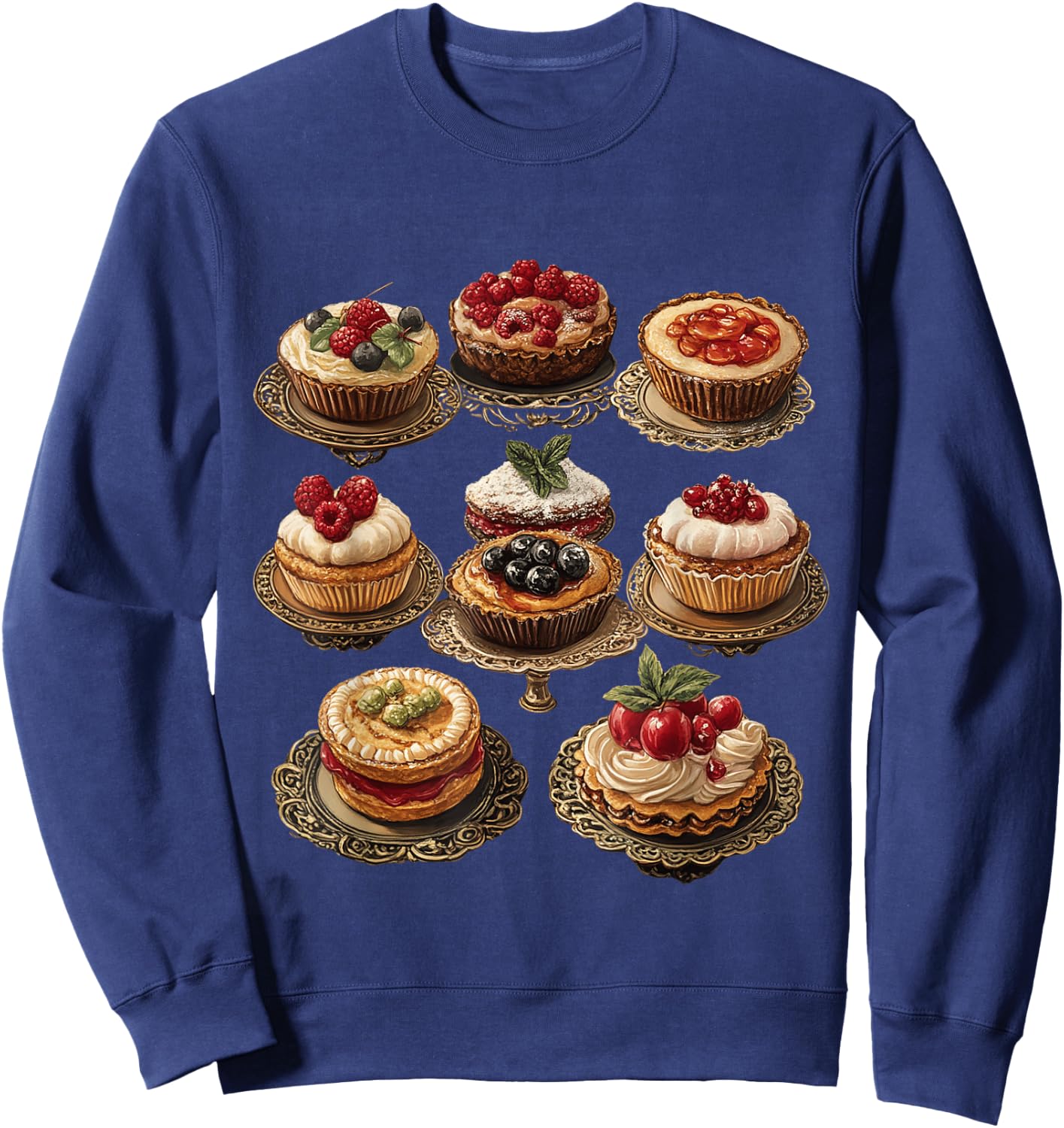 Illustrated Pastries and Desserts Collection Sweatshirt - Sweatshirt | Navy