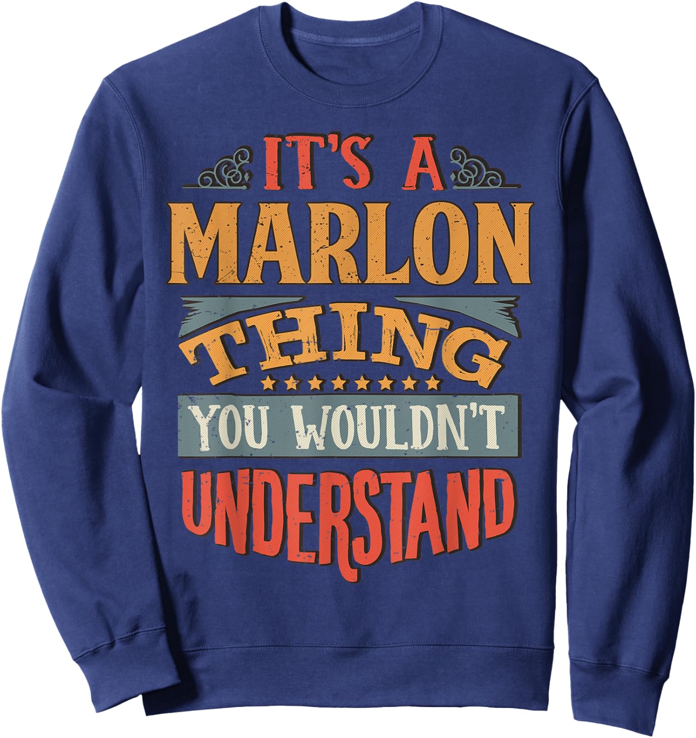 Marlon Name Sweatshirt - Sweatshirt | Navy