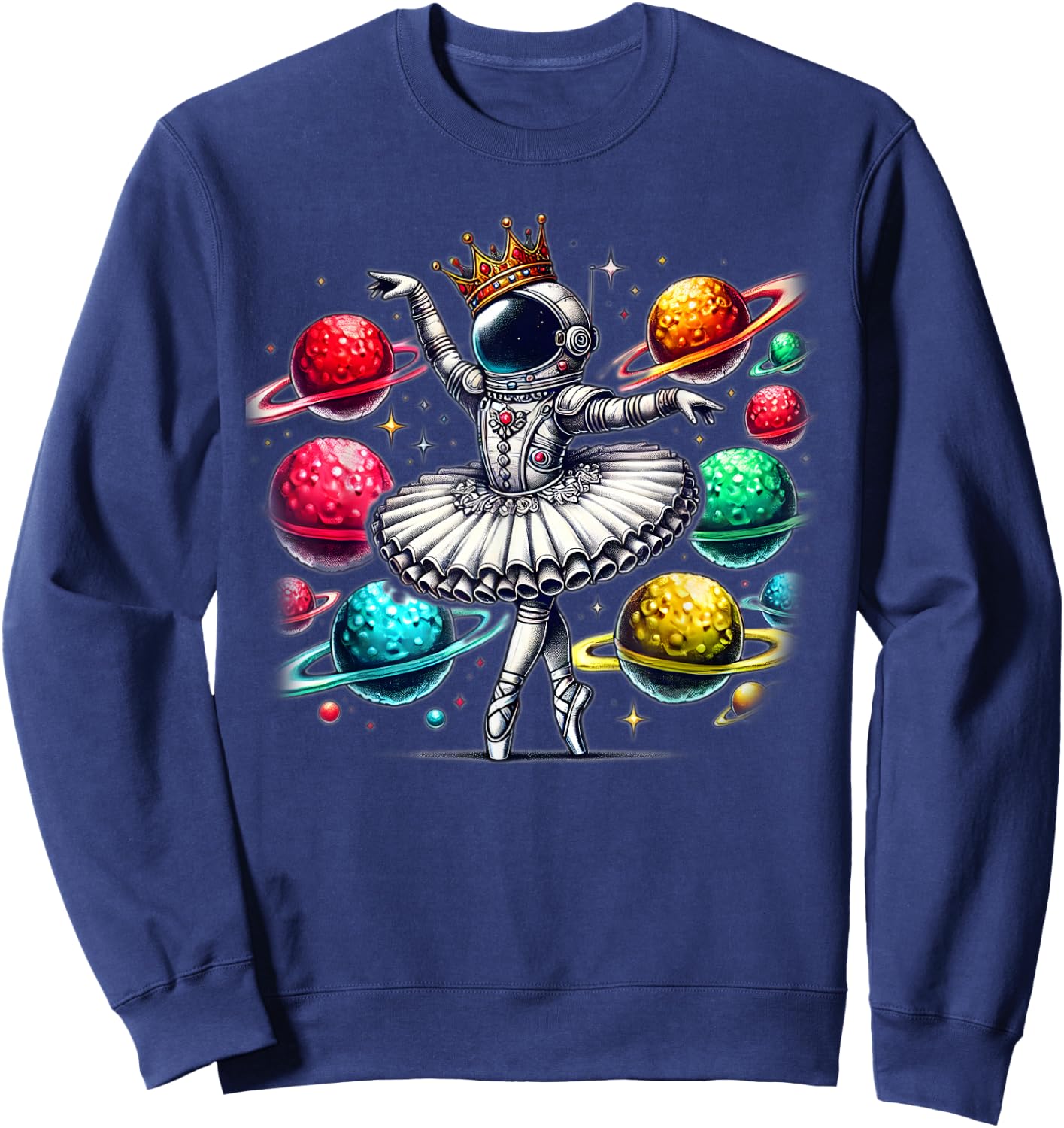 Ballerina Girl Space Astronaut Sweatshirt - Sweatshirt | Navy