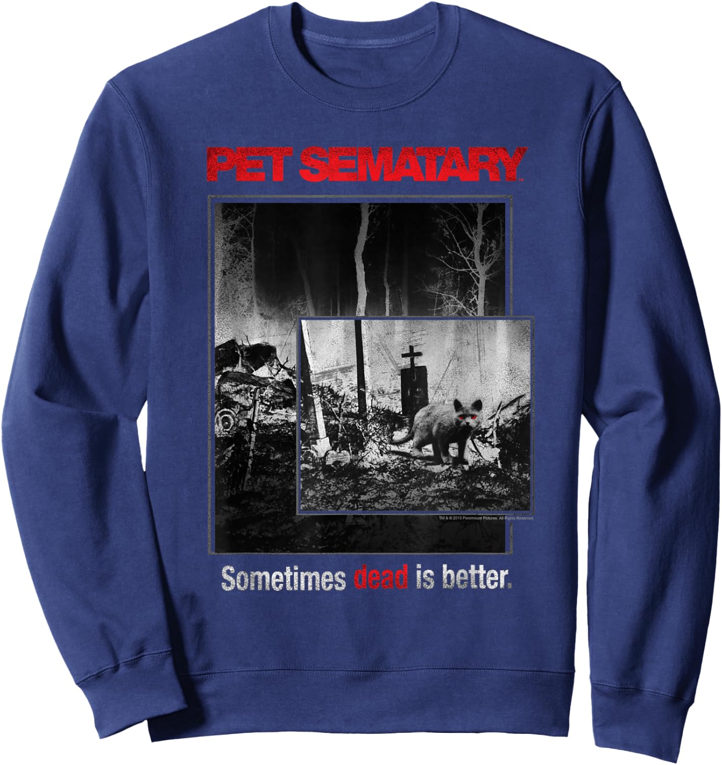 Pet Semetary Cat Poster Sweatshirt - Sweatshirt | Navy