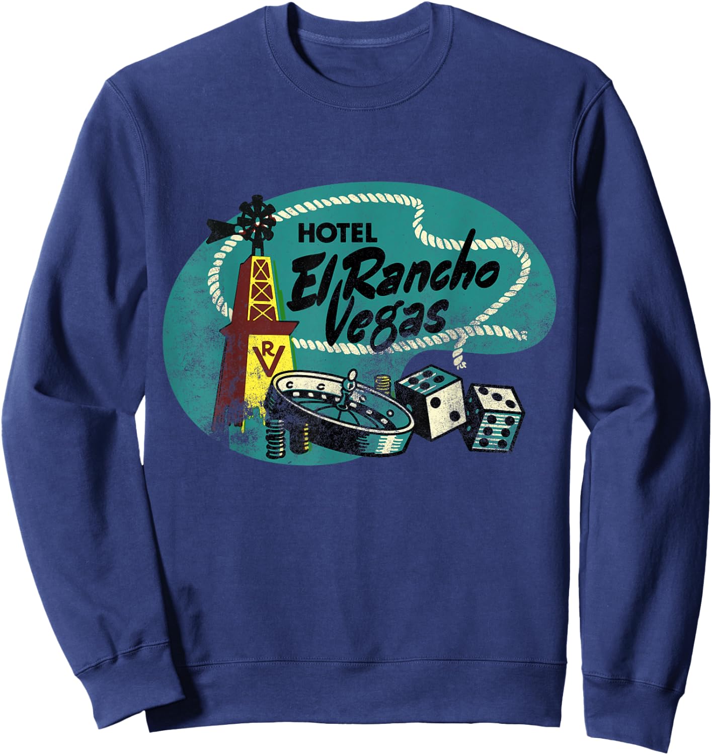 Vintage El Rancho Hotel and Casino Las Vegas Sweatshirt - Sweatshirt | Navy