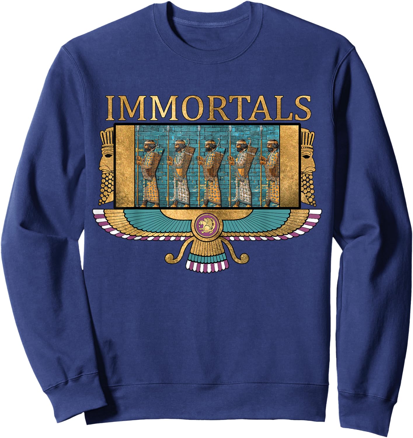 Persia Ancient Civilizations Persian Immortals Symbol Sweatshirt - Sweatshirt | Navy