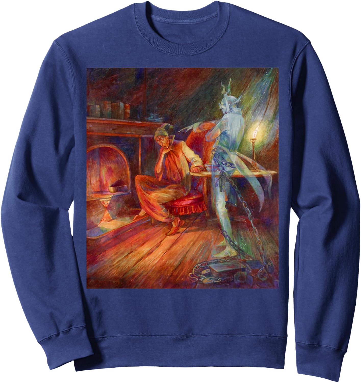 Scrooge Dickens A Christmas Carol Jacob Marley Ghost Sweatshirt - Sweatshirt | Navy
