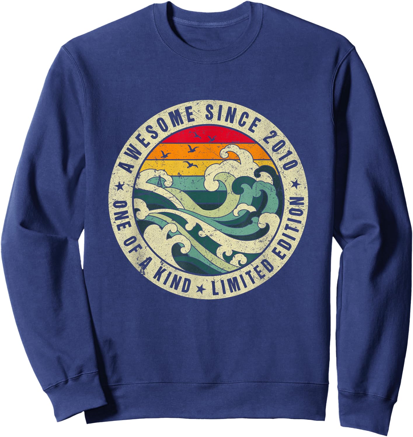 BORN 12 Year Old Limited Edition Retro - Black, Small - -Kids, Kids, Retro, Party Sweatshirt - Sweatshirt | Navy