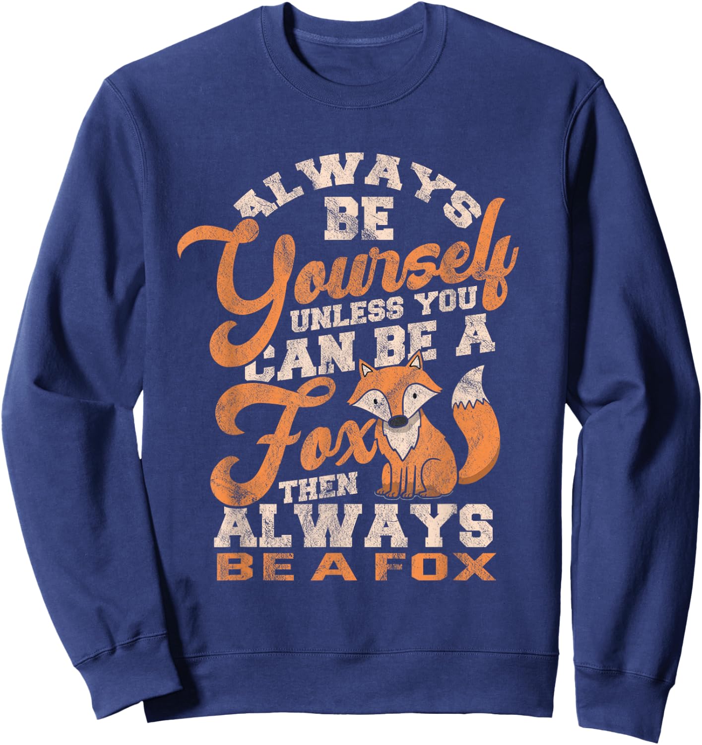 Fox Vintage Wildlife Red Foxes Girls Smart Sweatshirt - Sweatshirt | Navy